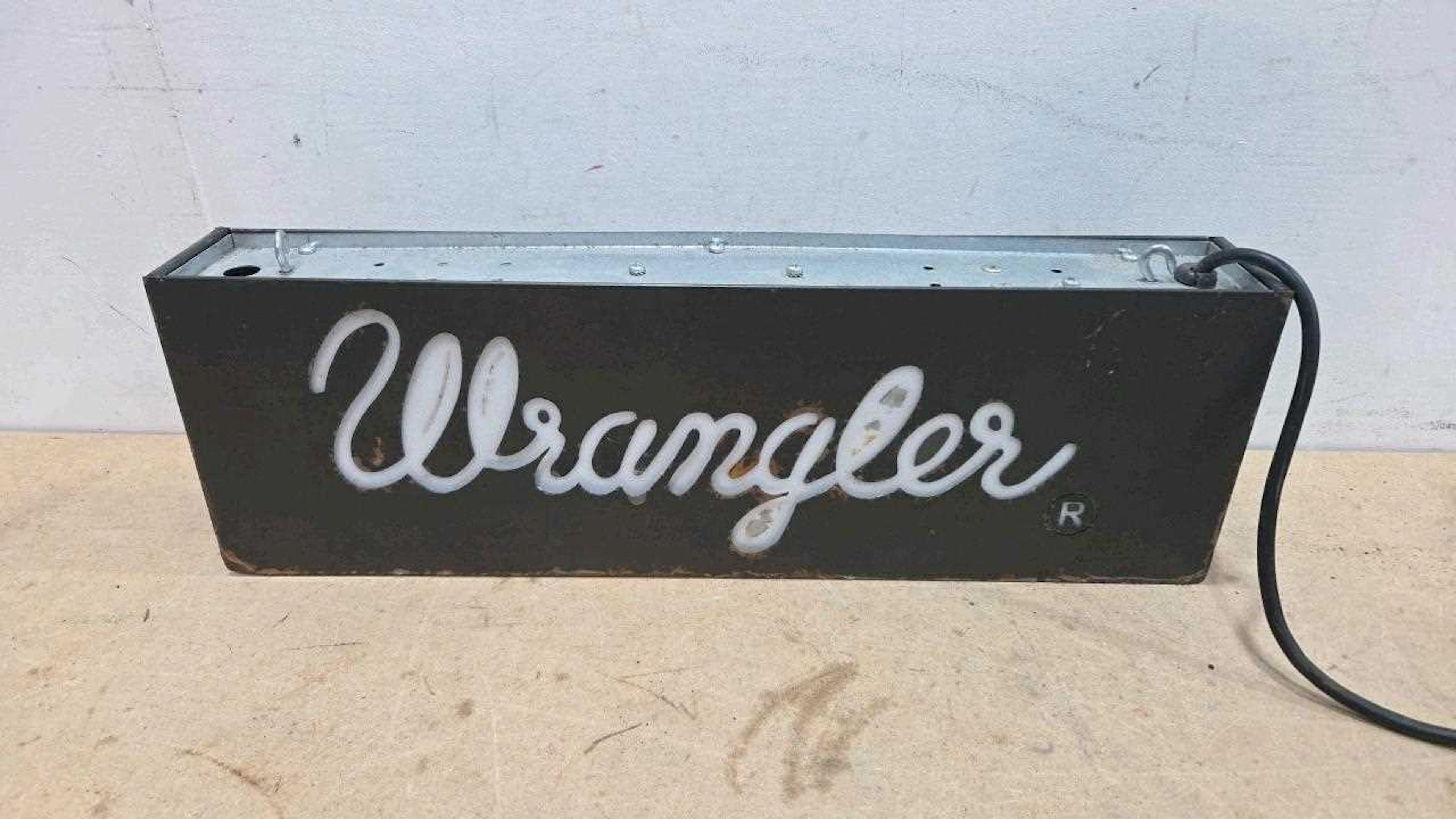 WRANGLER DOUBLE SIDED, ILLUMINATED SIGN 19" X 6"