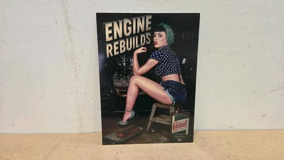 STEEL ENGINE REBUILDS REPRO SIGN 22" X 16"