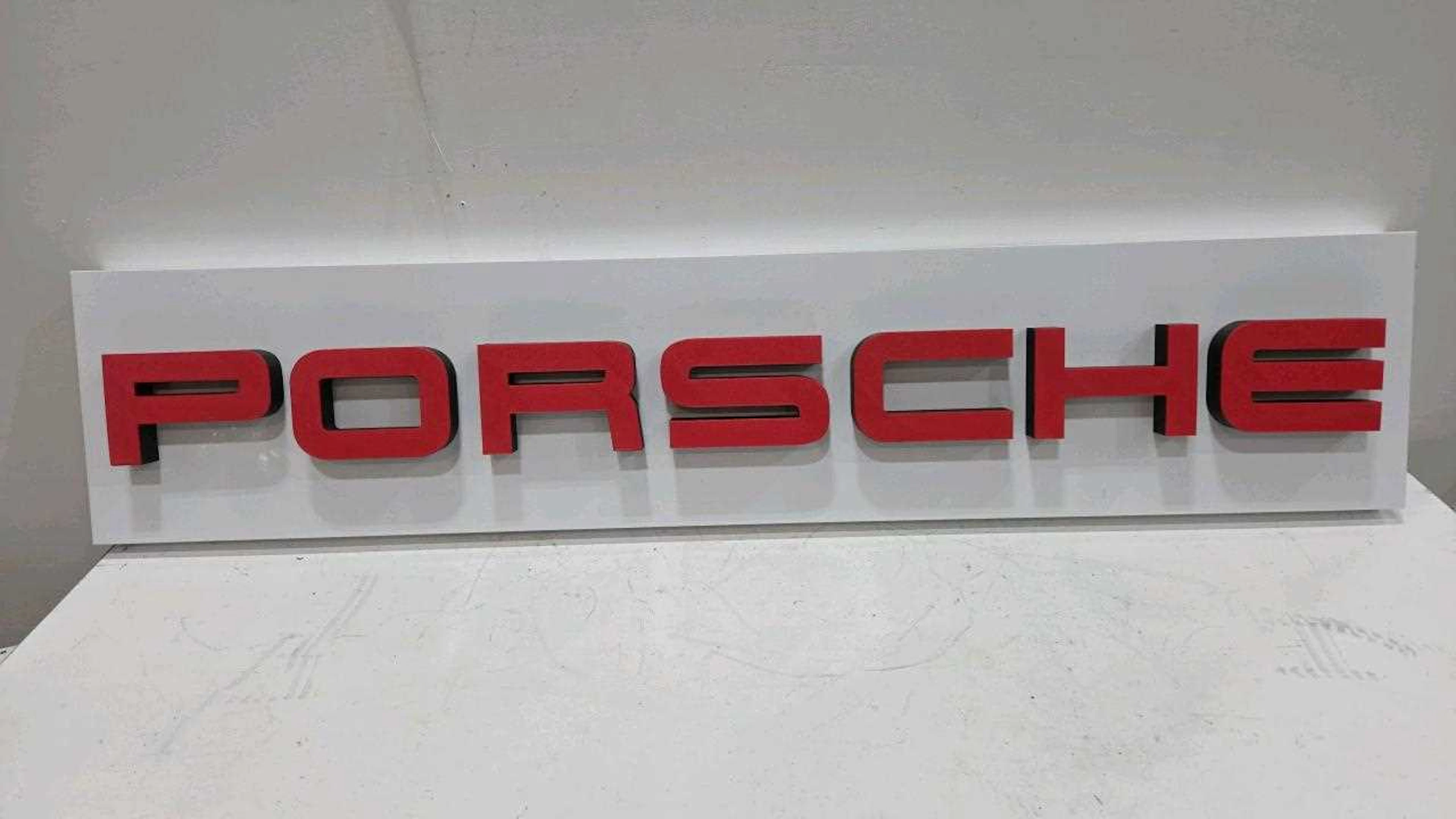 PORSCHE PLASTIC REPRODUCTION SIGN 56" X 12"