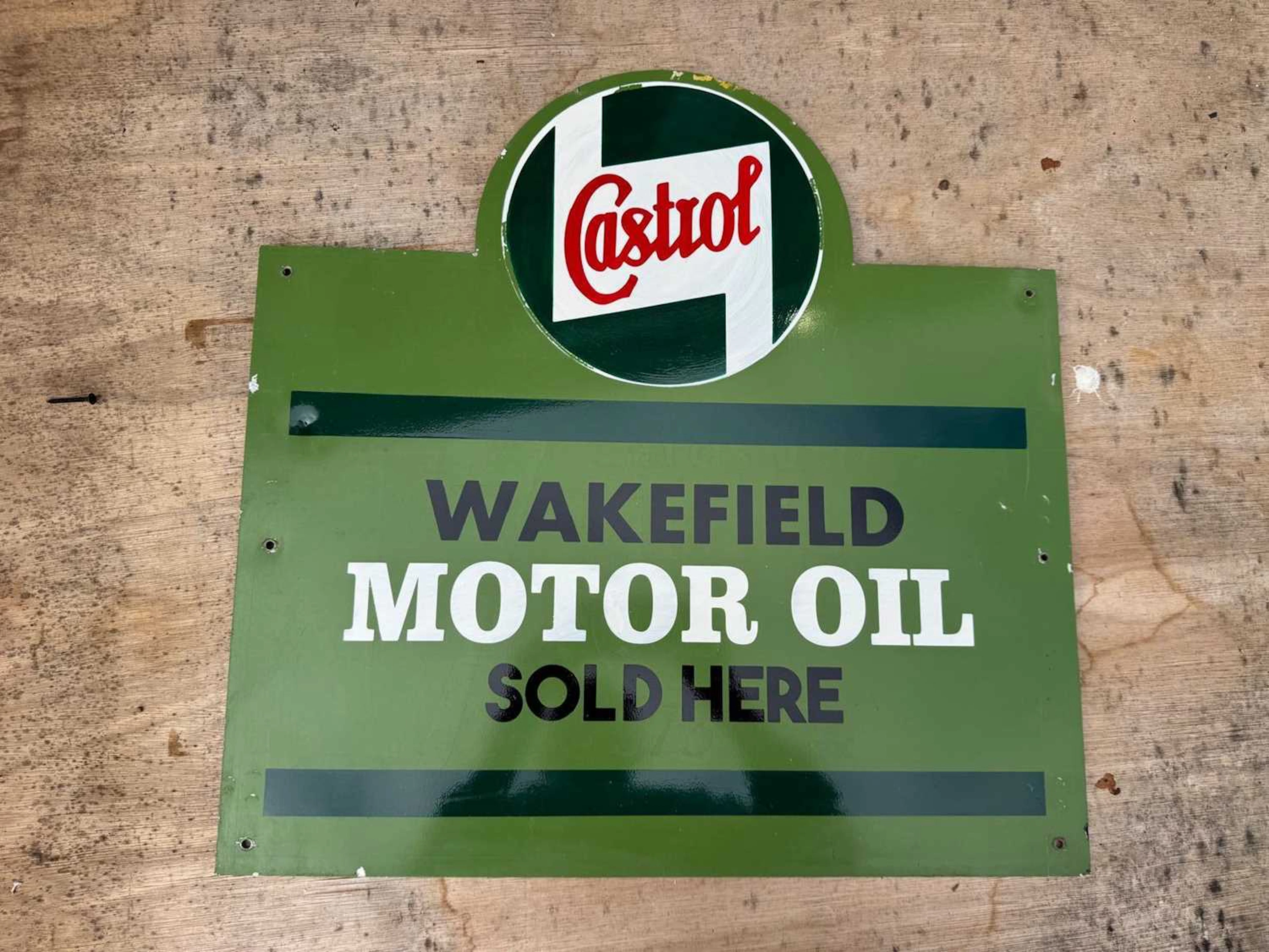 CASTROL MOTOR OIL PAINTED , ALLY REPRO SIGN 23" X 23"