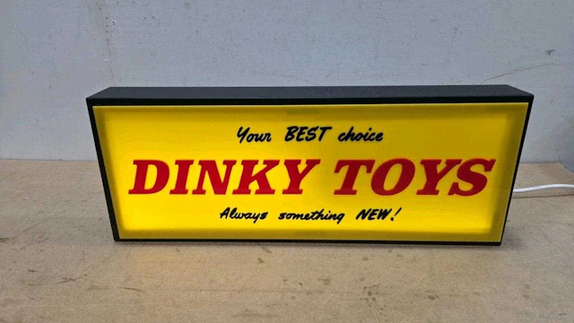 DINKY TOYS REPRO ILLUMINATED SIGN 25" X 10"
