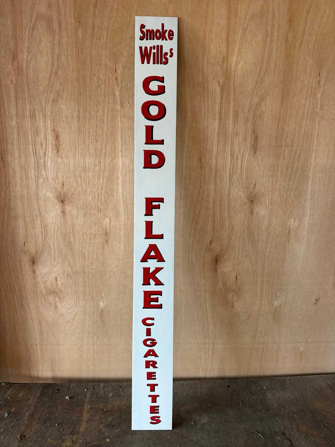 GOLD FLAKE PAINTED REPRO SIGN 39" X 4"