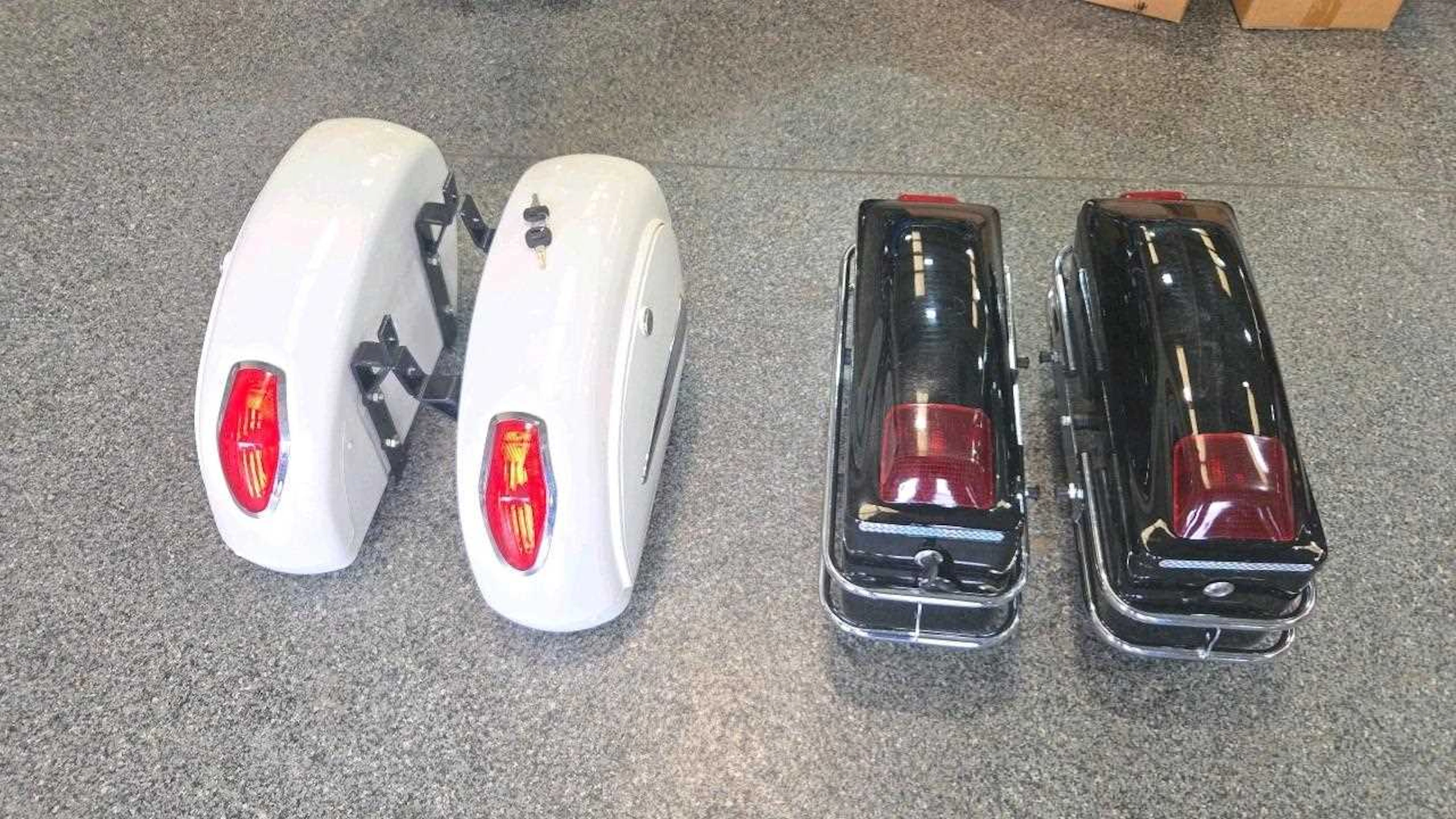 2 PAIRS OF MOTORCYCLE PANNIERS