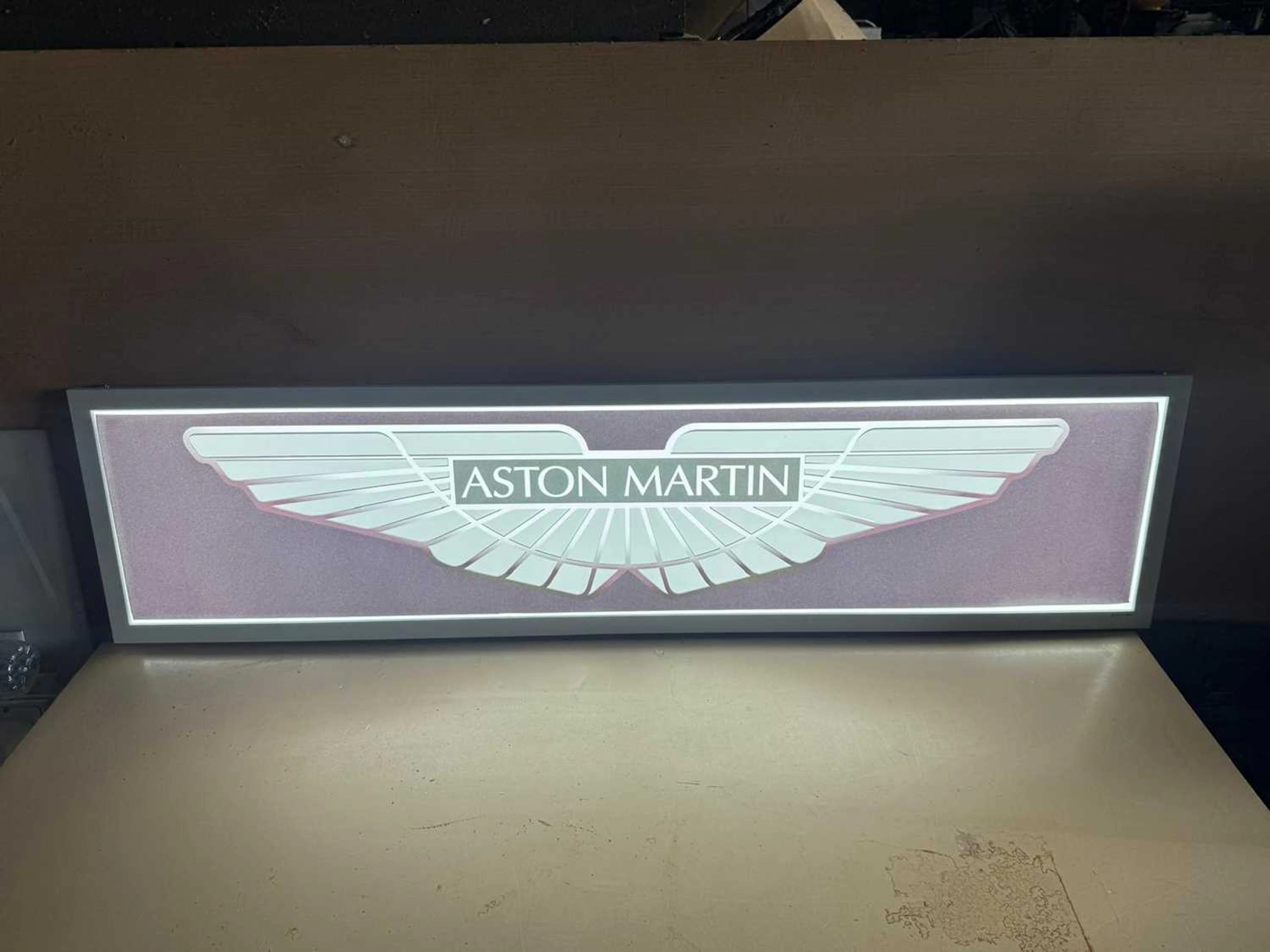 ASTON MARTIN ILLUMINATED SIGN 47" X 12"
