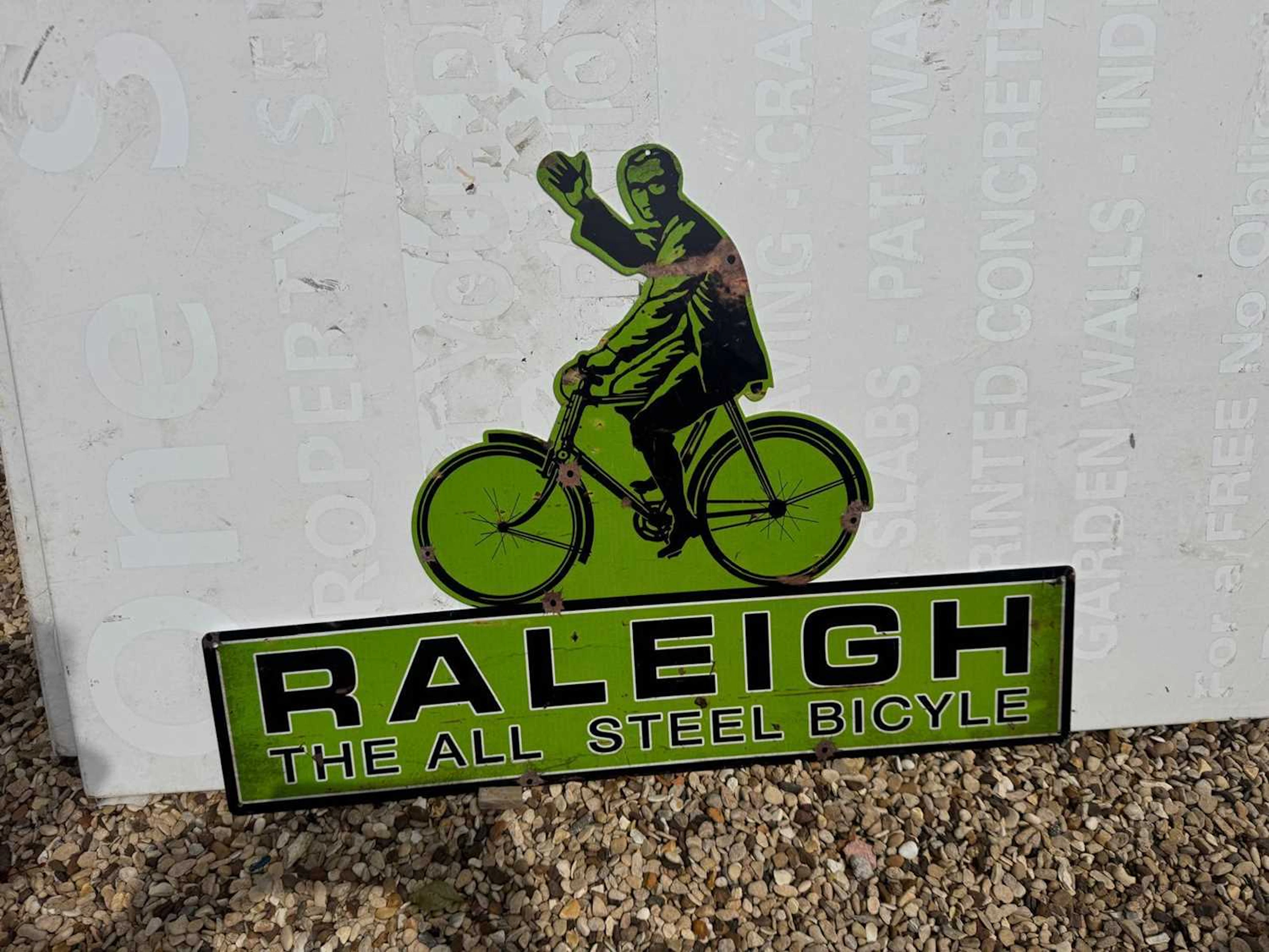 RALEIGH THE ALL STEEL BICYCLE , REPRO SIGN 28" X 20"