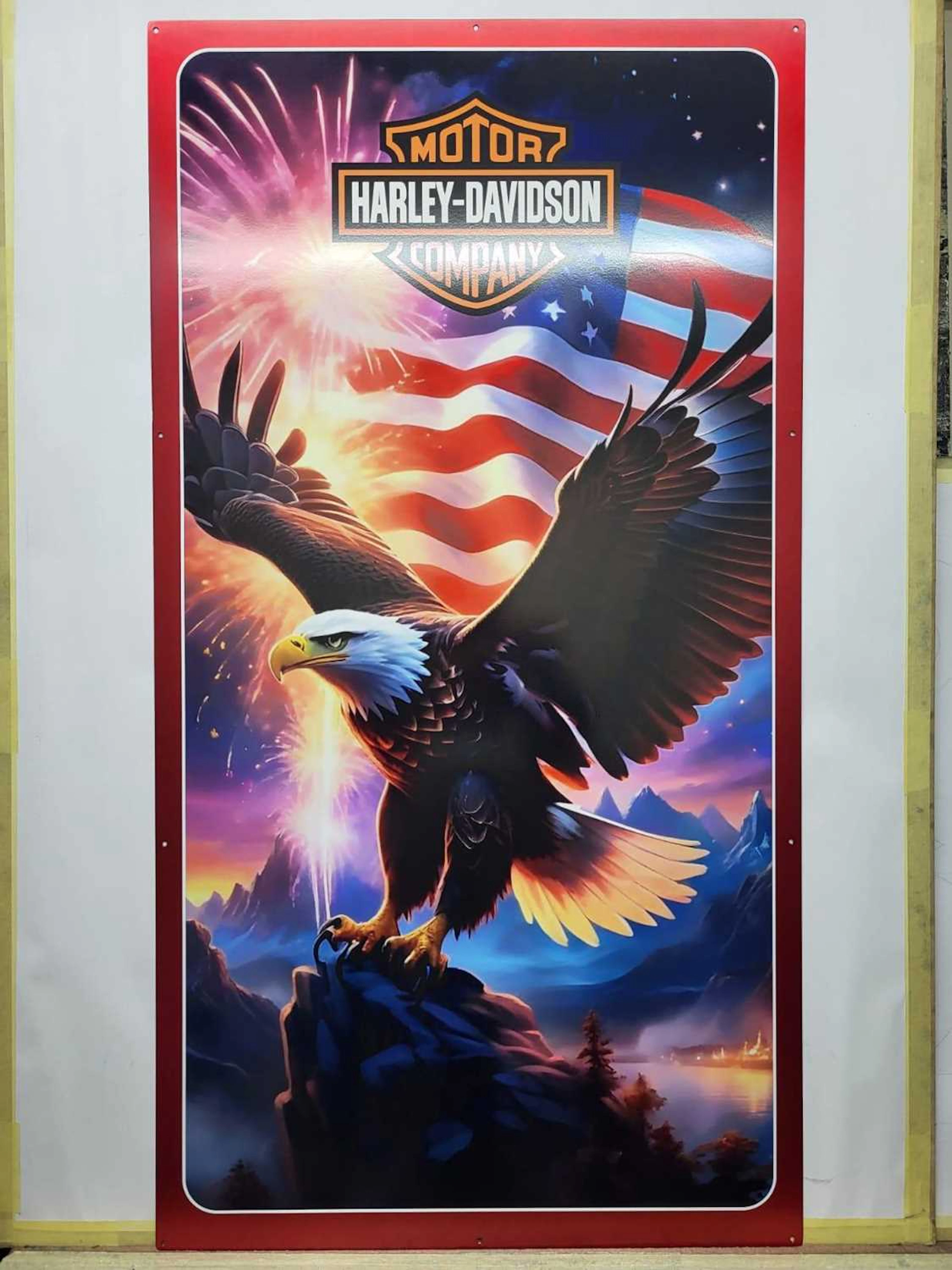HARLEY DAVIDSON METAL SIGN 24" X 45"