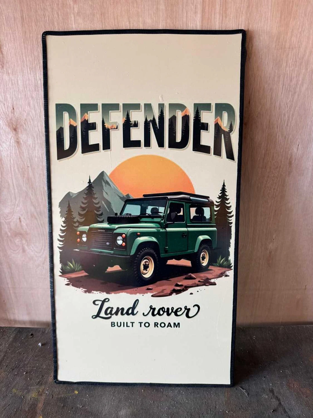 LAND ROVER DEFENDER, METAL REPRO SIGN 30" X 16"