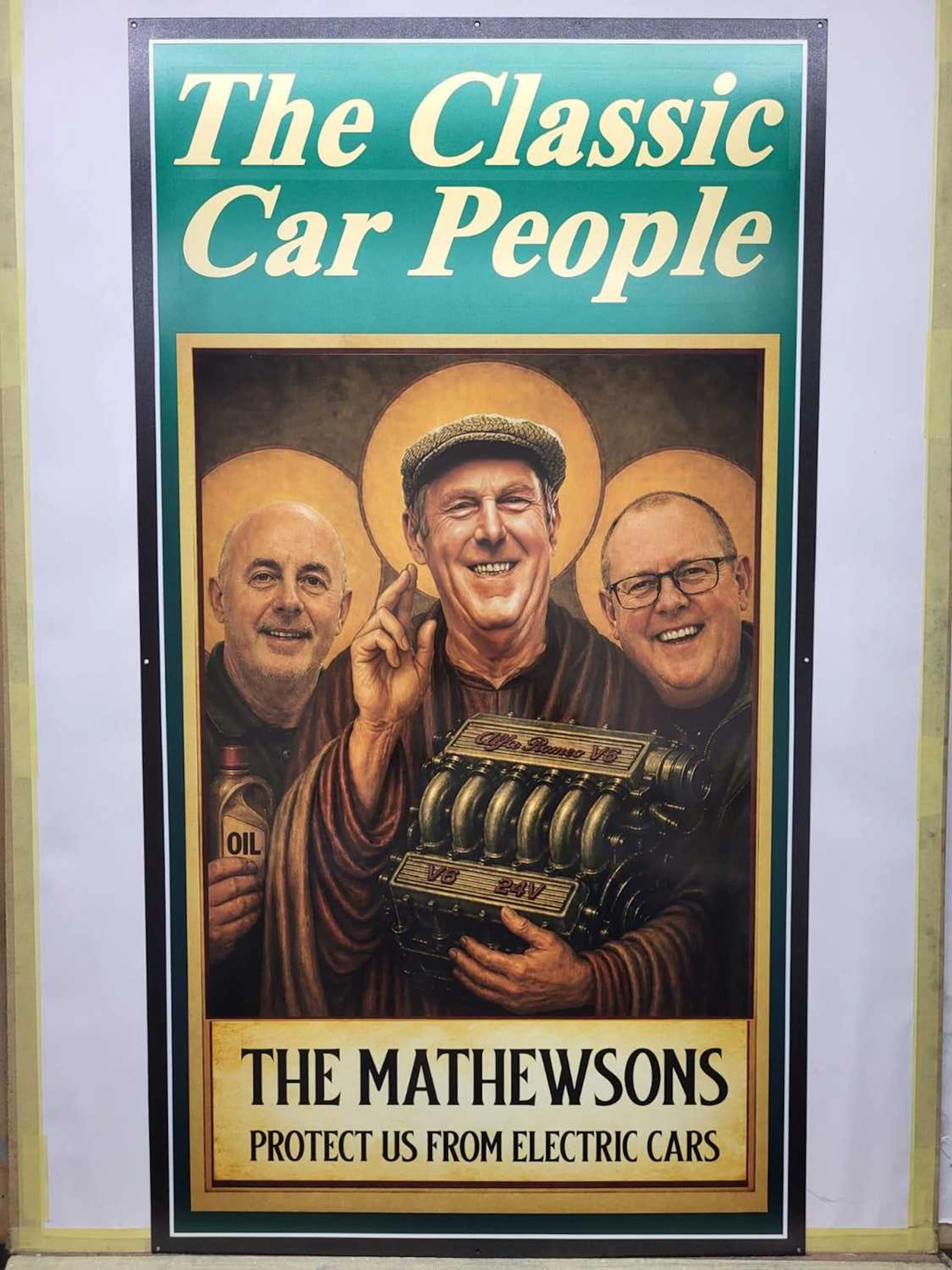 METAL MATHEWSONS CLASSIC CAR PEOPLE SIGN 25" X 46"