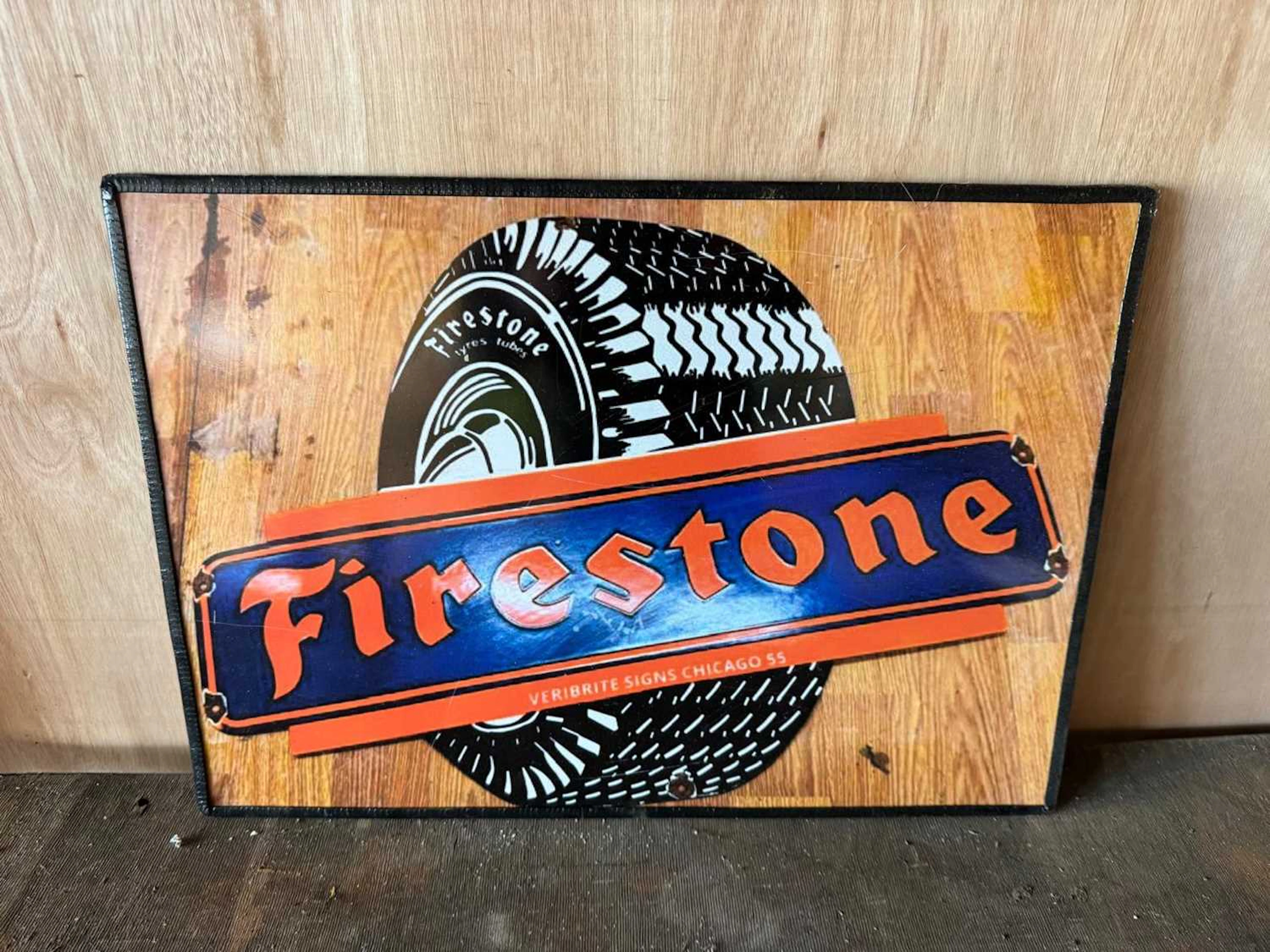 FIRESTONE REPRO METAL SIGN 23" X 16"