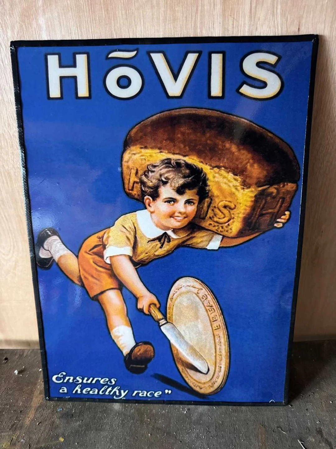 HOVIS BREAD REPRO PLASTIC SIGN 24" X 17"
