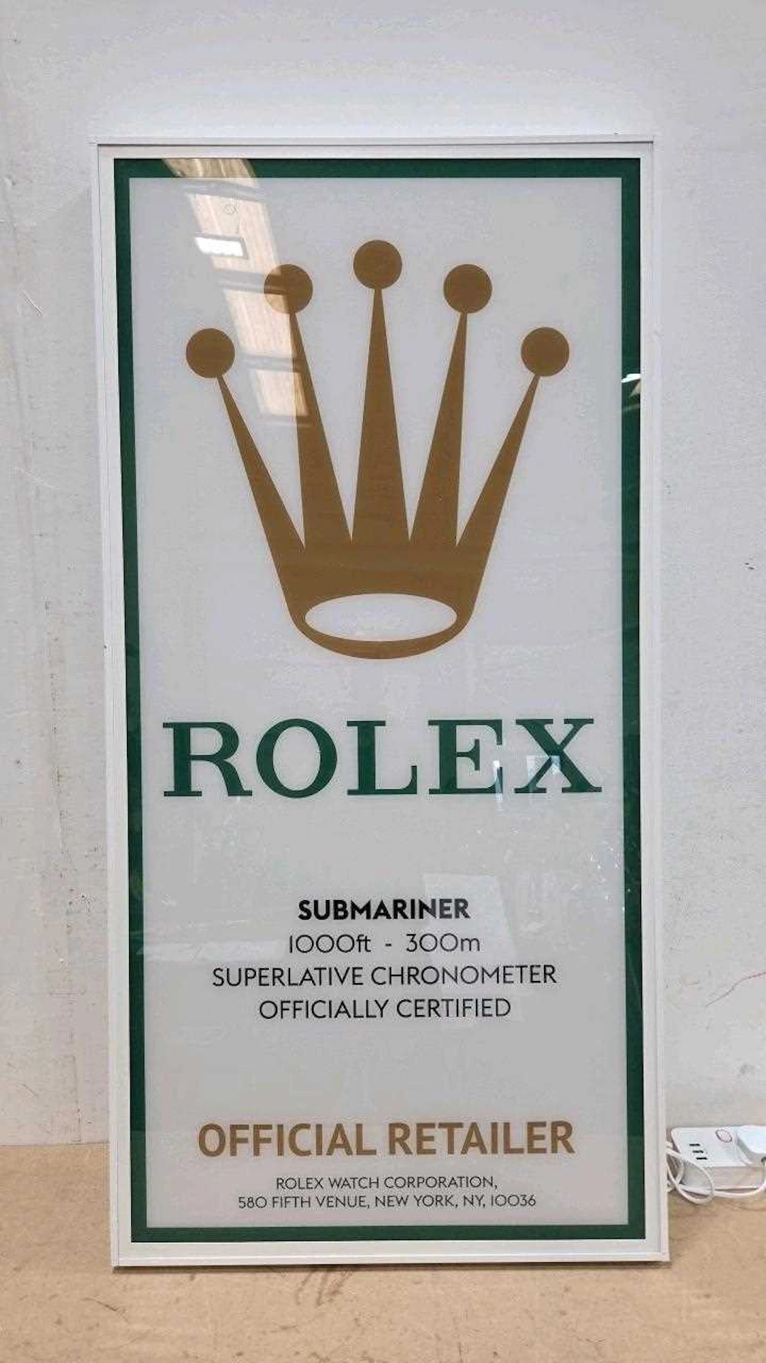 ROLEX STYLE ILLUMINATED SIGN 47" X 24"
