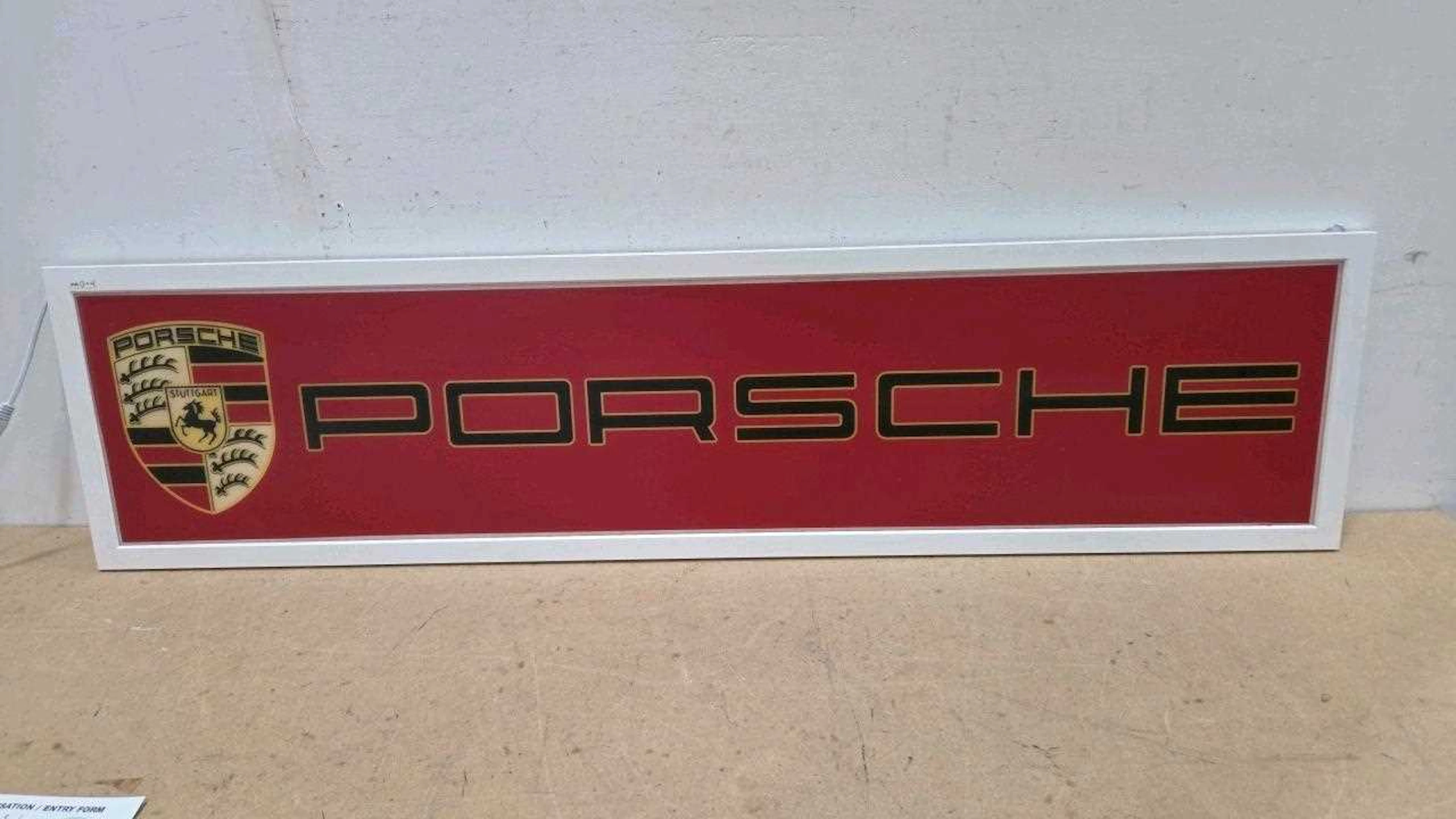 PORSCHE ILLUMINATED SIGN 47" X 12"