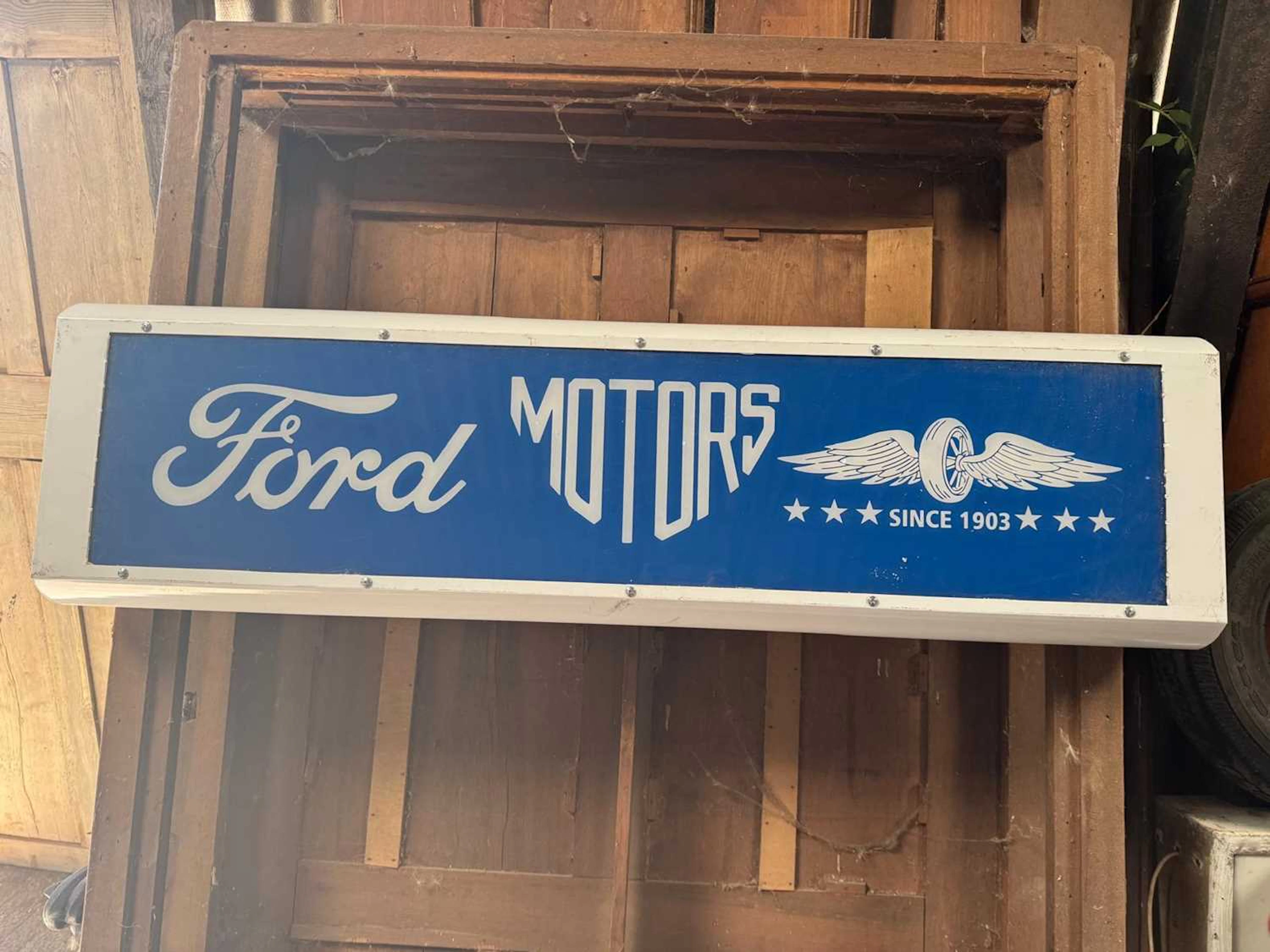 FORD MOTORS LIGHT UP SIGN 49" X 14"