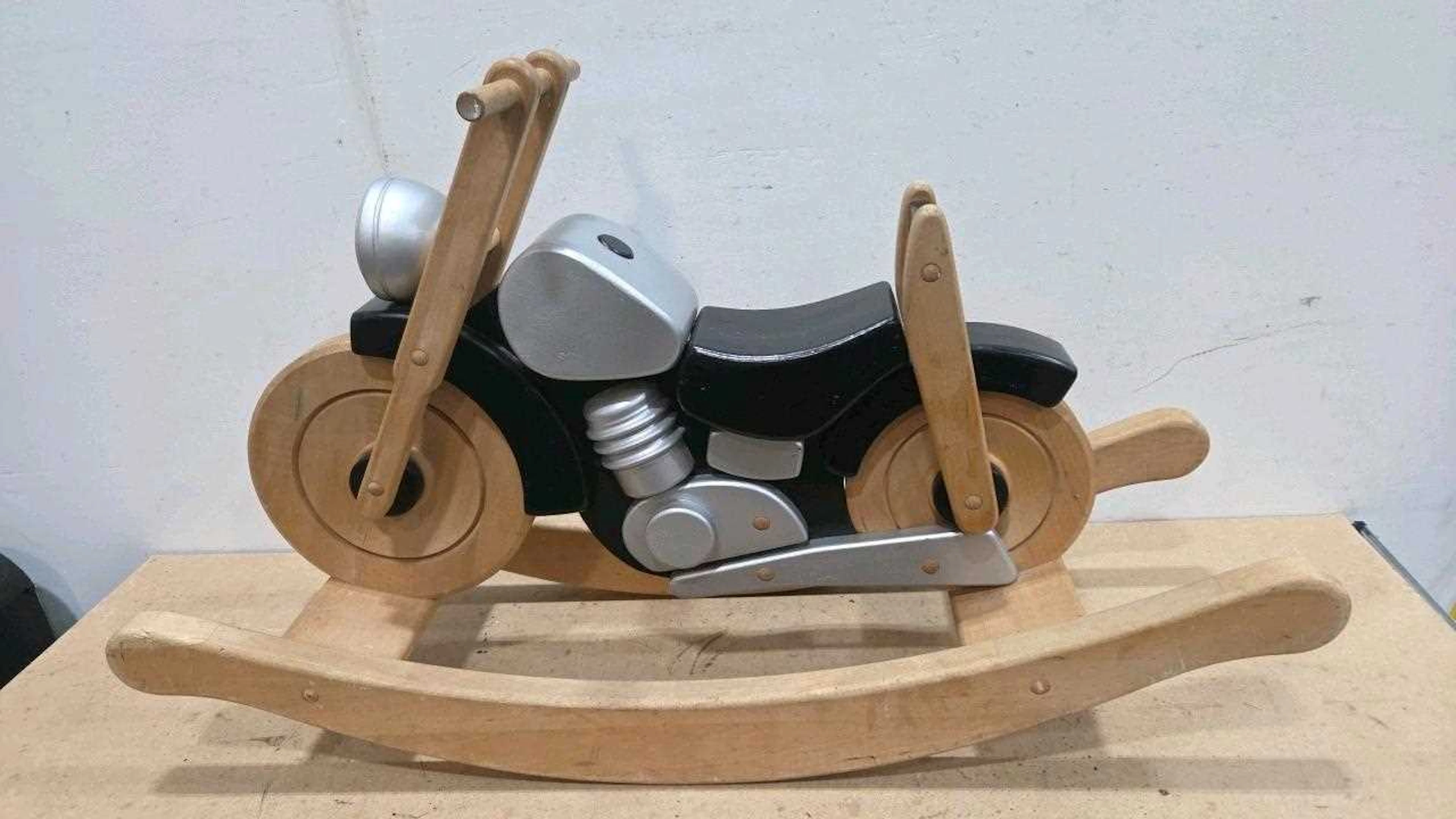 CHILDS WOODEN MOTORBIKE ROCKER