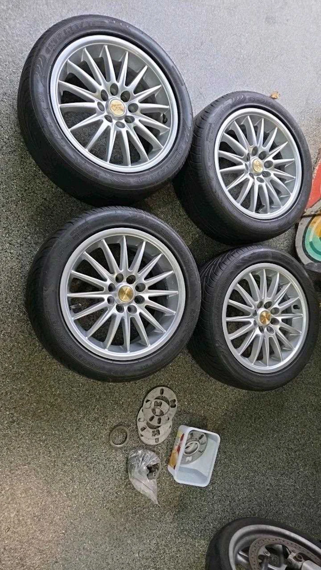 JET 100 ALLOY WHEELS SET OF 4 6.5JX15 WITH LOCKING WHEEL NUTS & SPACERS