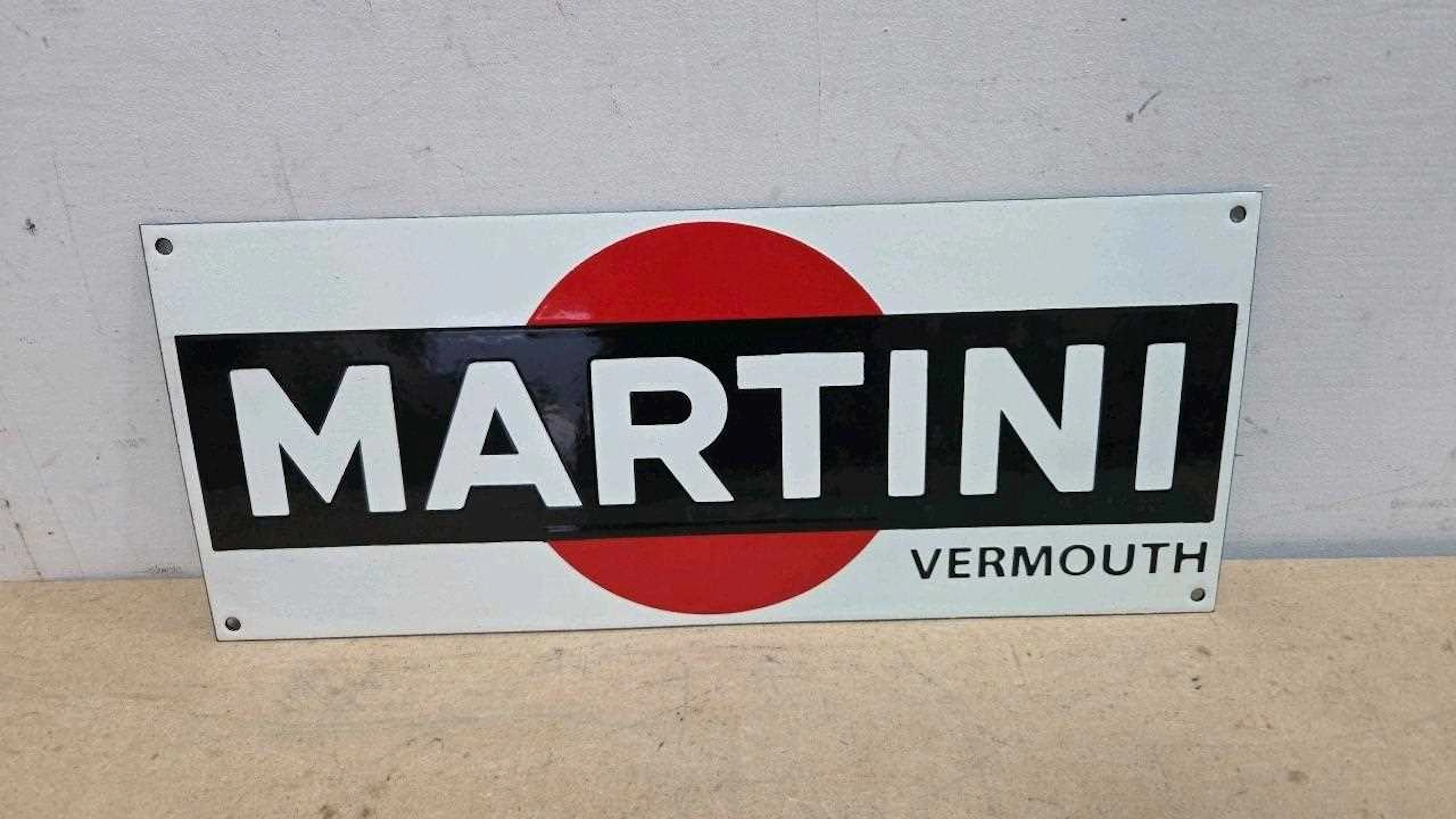 MARTINI VERMOUTH REPRO ENAMEL SIGN 18" X 7.5"
