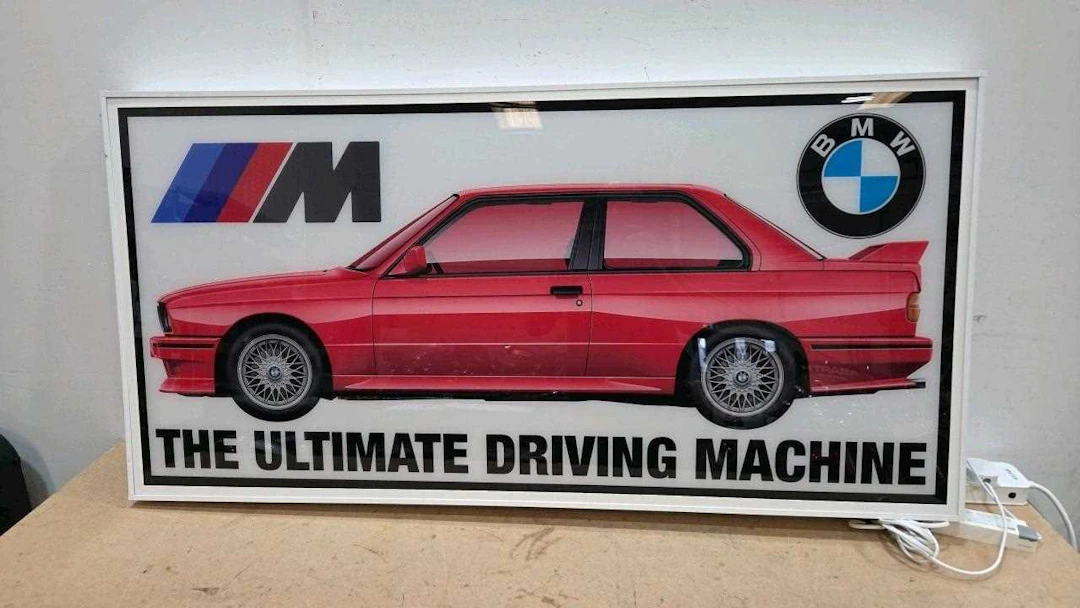 BMW E30 M3 ILLUMINATED SIGN 47" X 24"