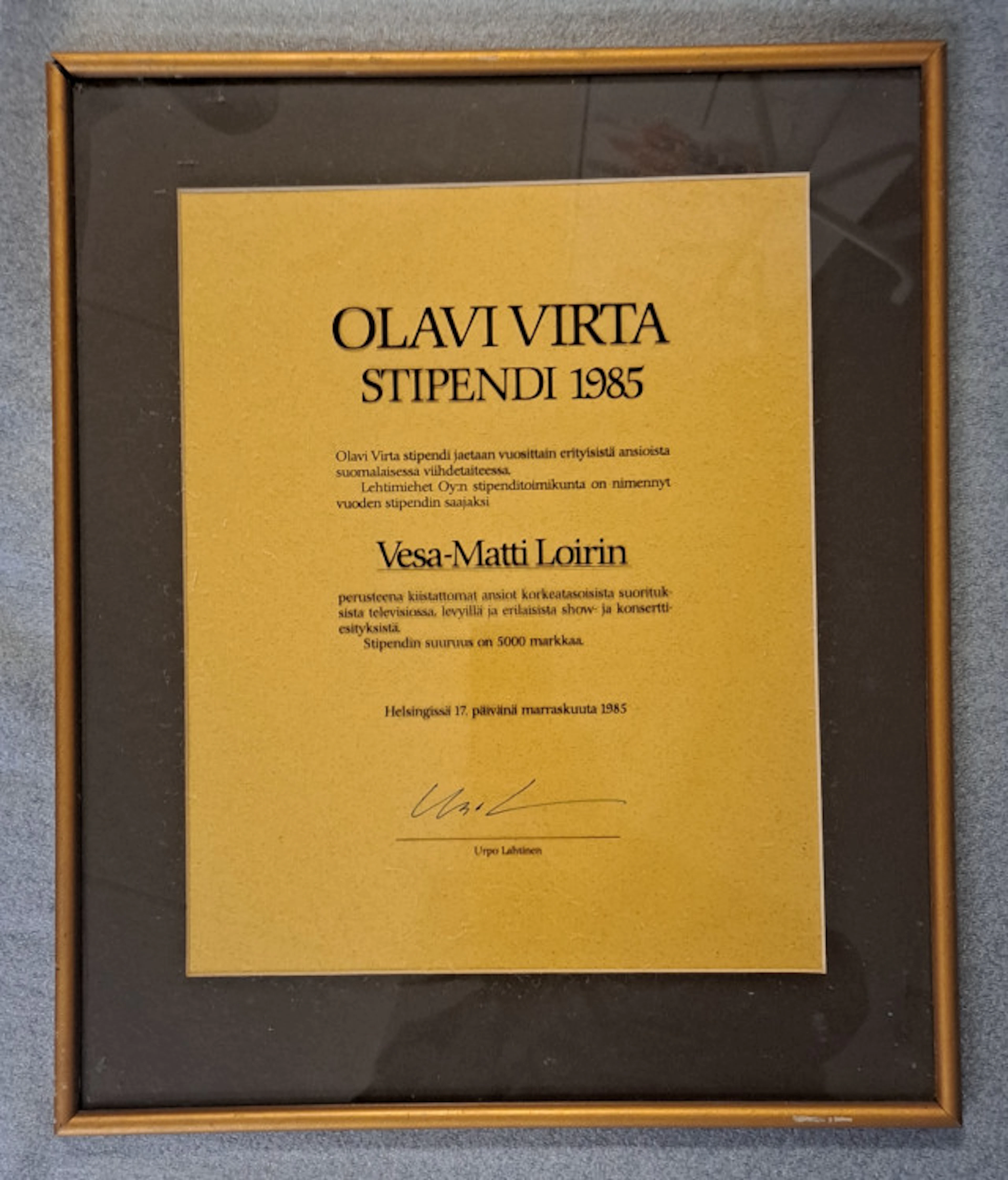 173 - Olavi Virta Stipendi Vesa-Matti Loiri