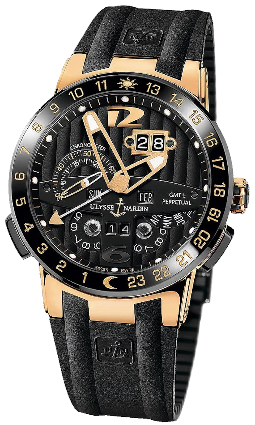 Ulysse Nardin El Toro GMT Perpetual Calendar 18K Rose Gold Men's Watch