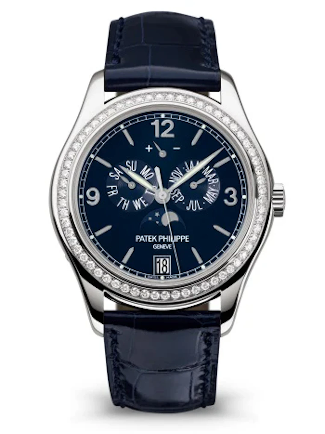 Patek Philippe Complications Annual Calendar Moonphase 18k White Gold