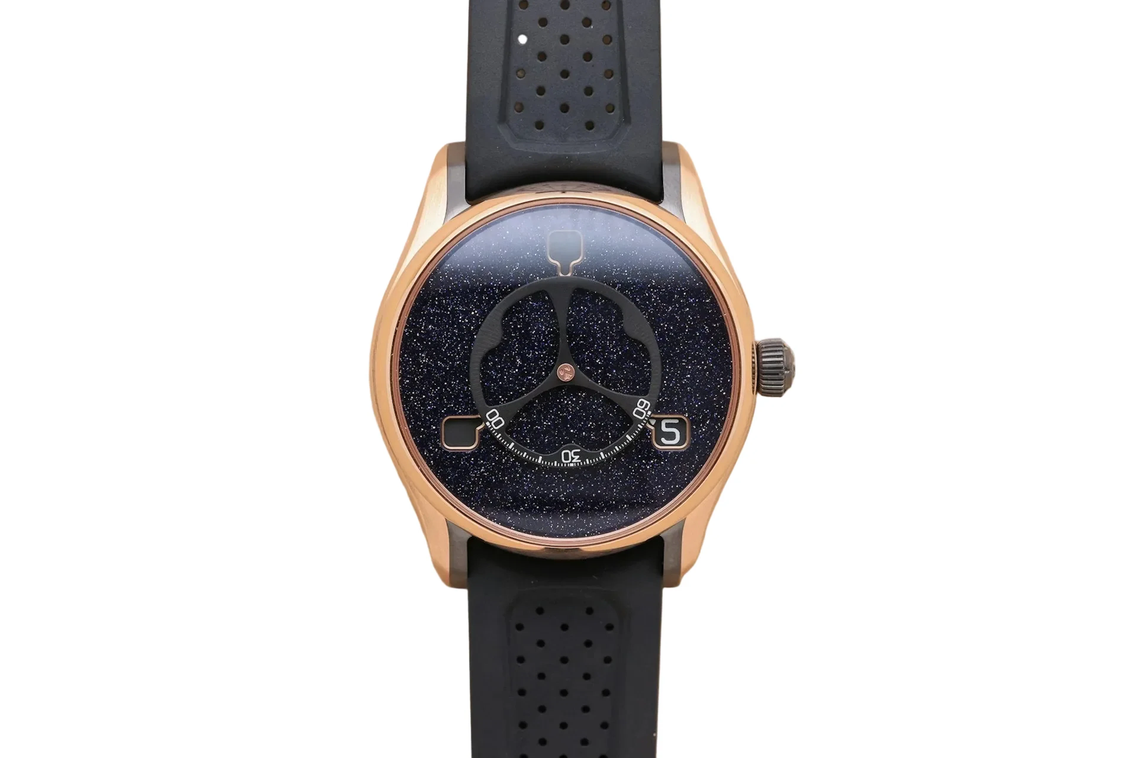 H. Moser & Cie. Pioneer Flying Hours Aventurine 18K Red Gold Men's Watch