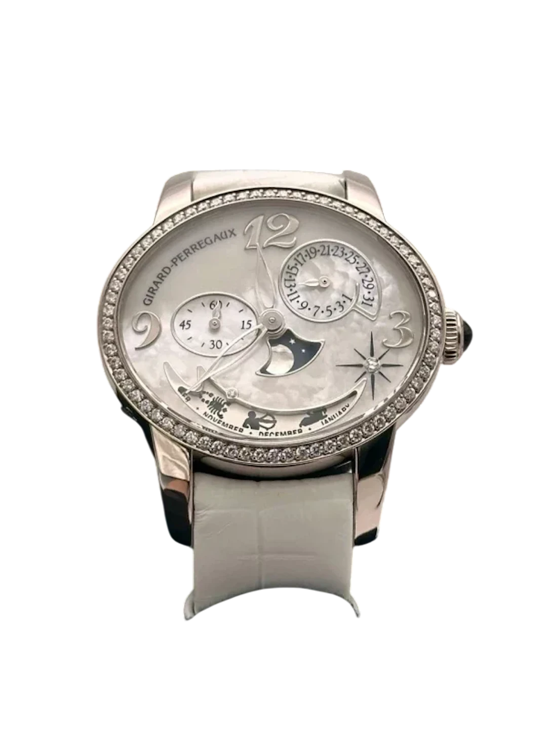 Girard Perregaux Cat`s Eye 18K White Gold & Diamonds Lady's Watch