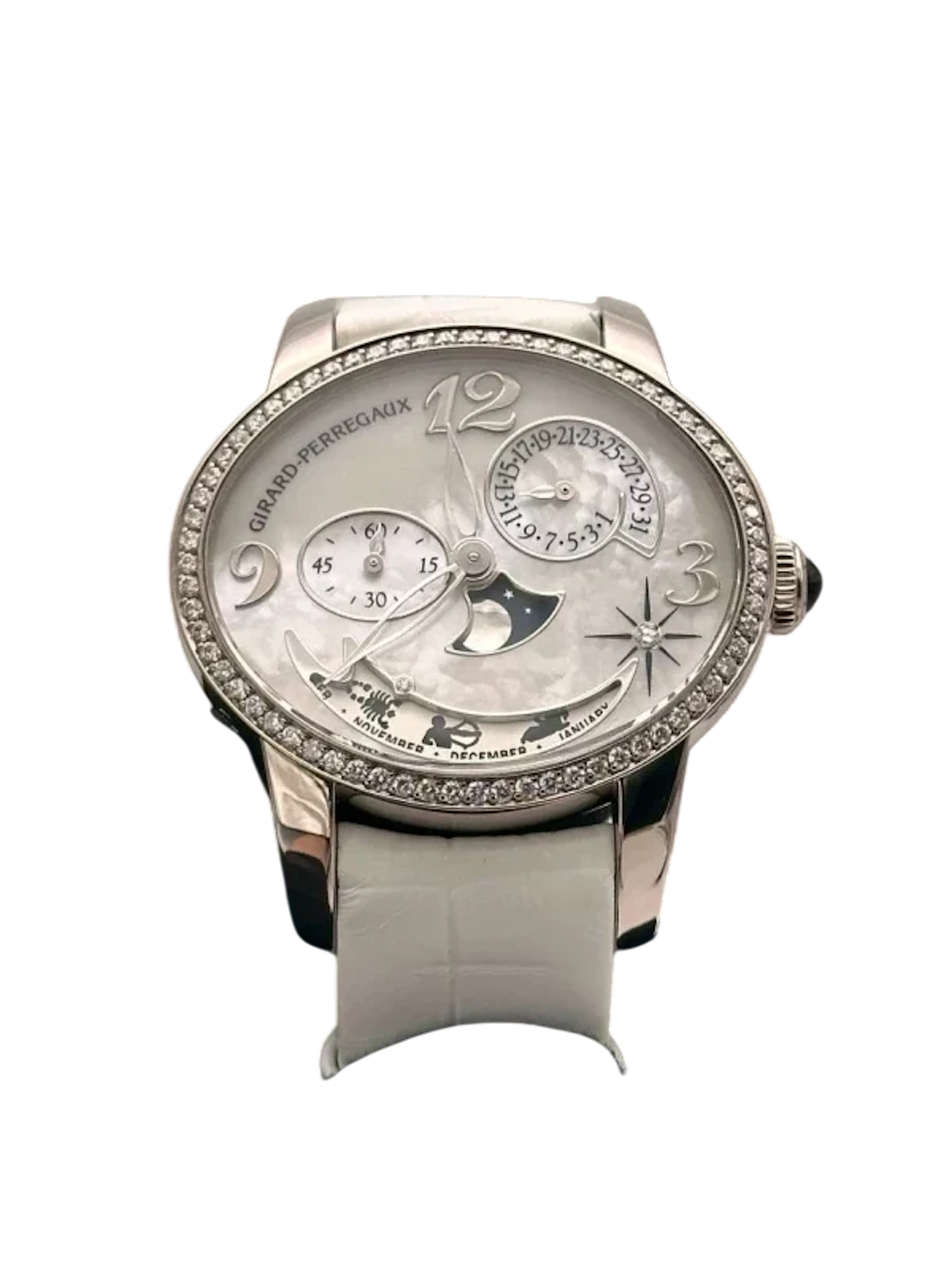 Girard Perregaux Cat`s Eye 18K White Gold & Diamonds Lady's Watch