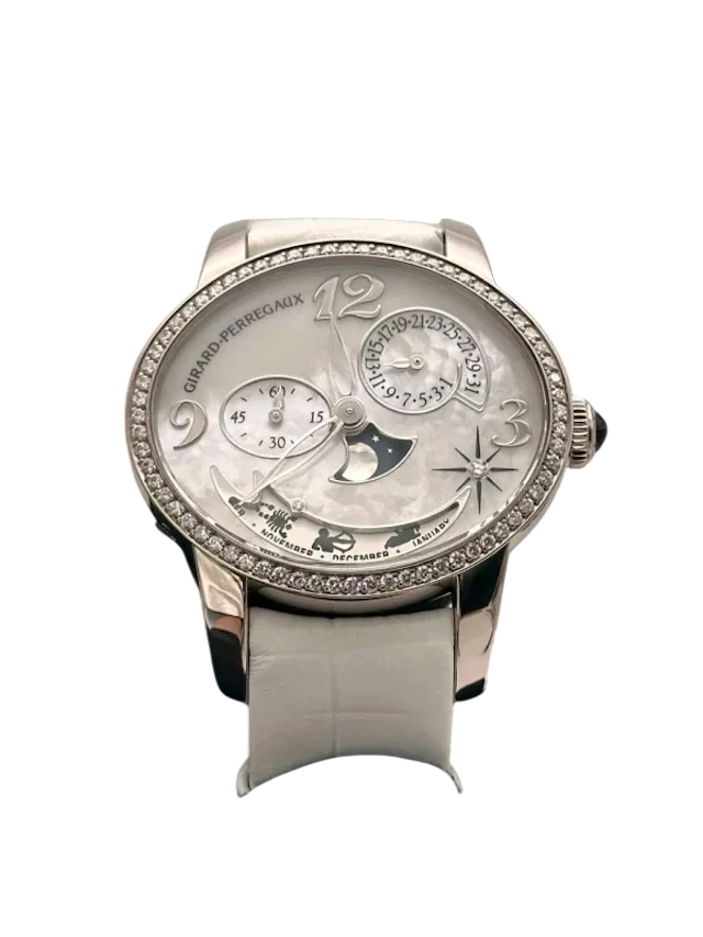 Girard Perregaux Cat`s Eye 18K White Gold & Diamonds Lady's Watch