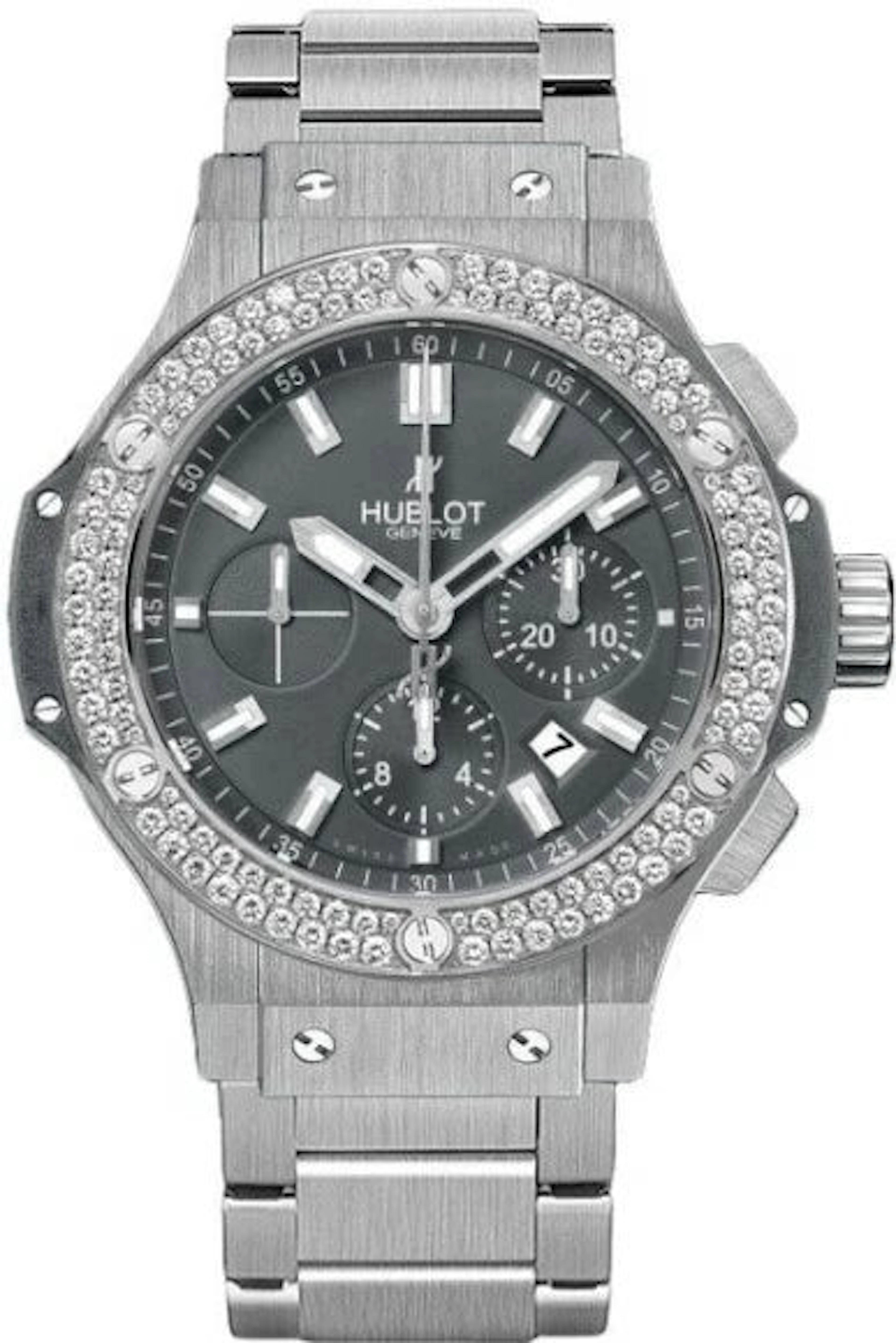 Hublot Big Bang Stainless Steel & Diamonds Earl Gray Men's Watch