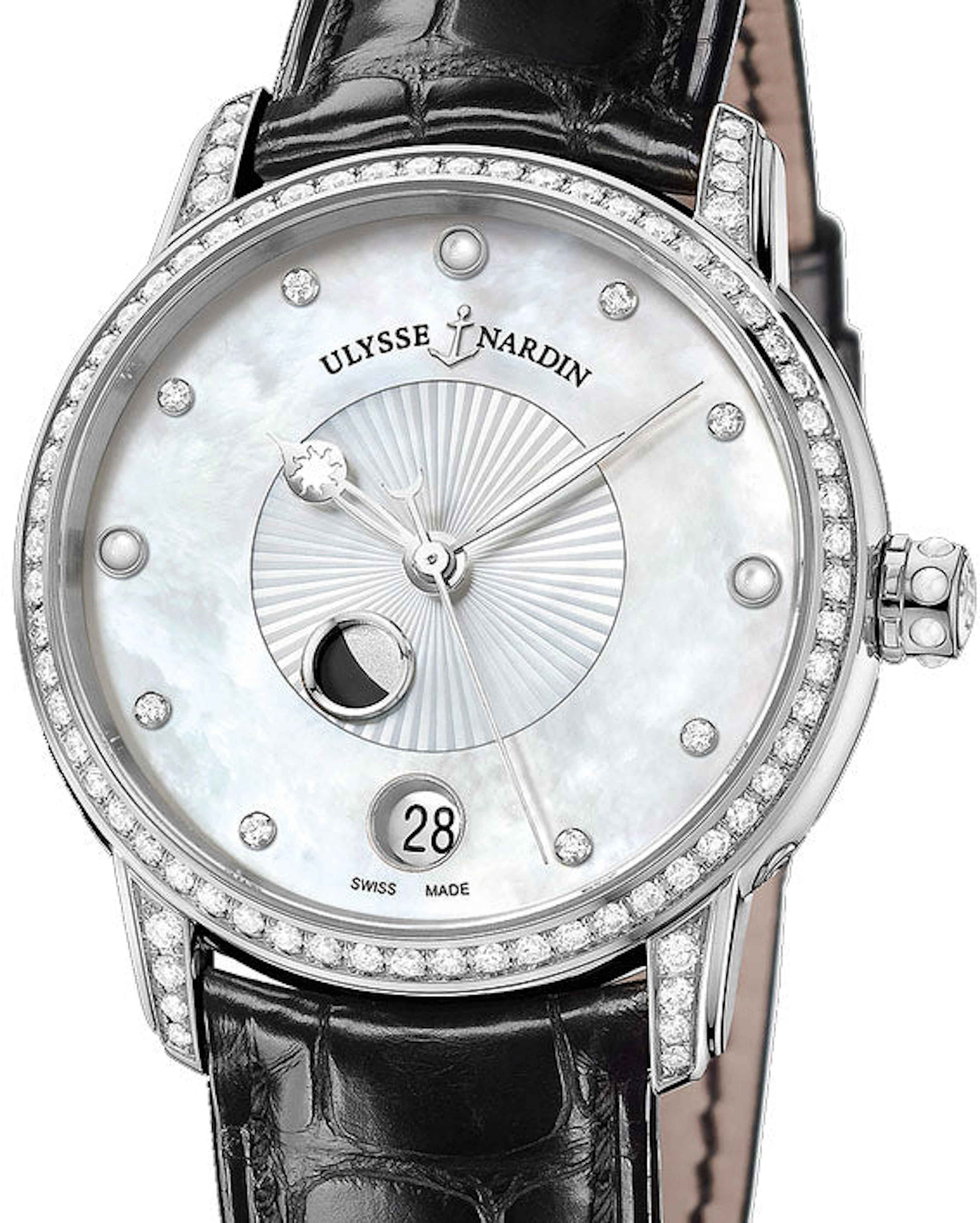 Ulysse Nardin Classico Luna Stainless steel & Diamonds Lady's Watch