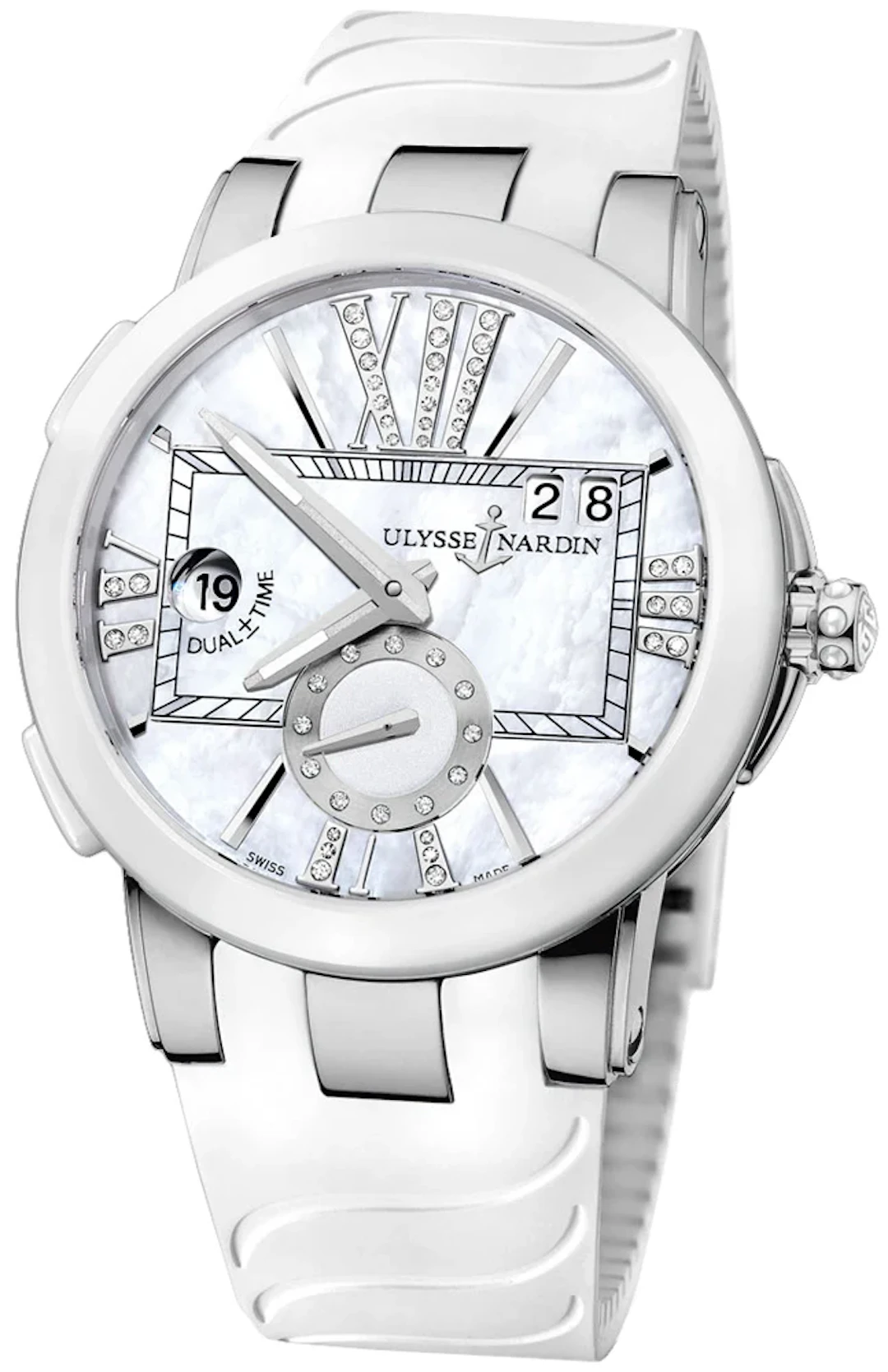 Ulysse Nardin Executive Dual Time Stainless steel & Ceramic Lady Watch