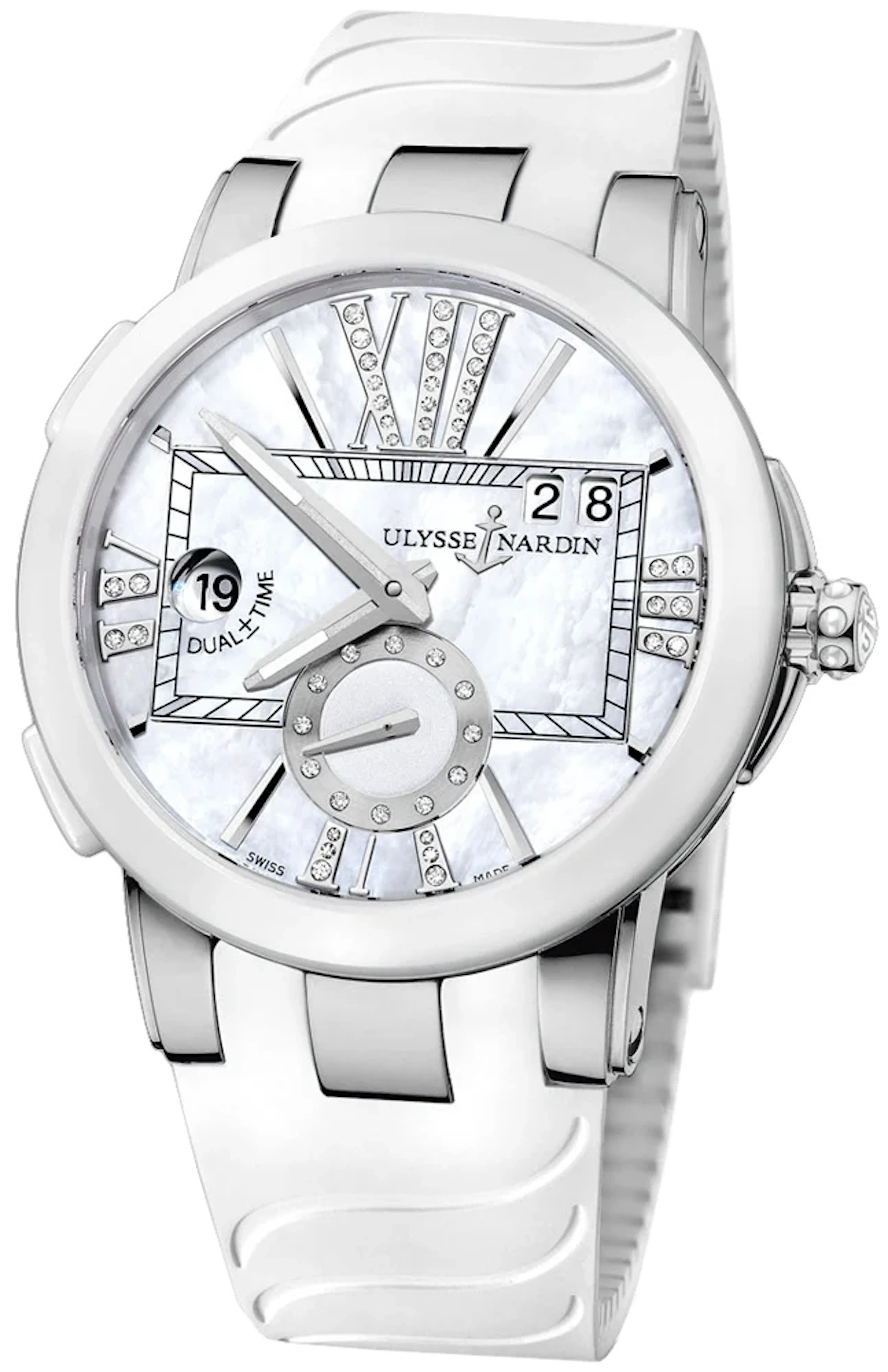 Ulysse Nardin Executive Dual Time Stainless steel & Ceramic Lady Watch
