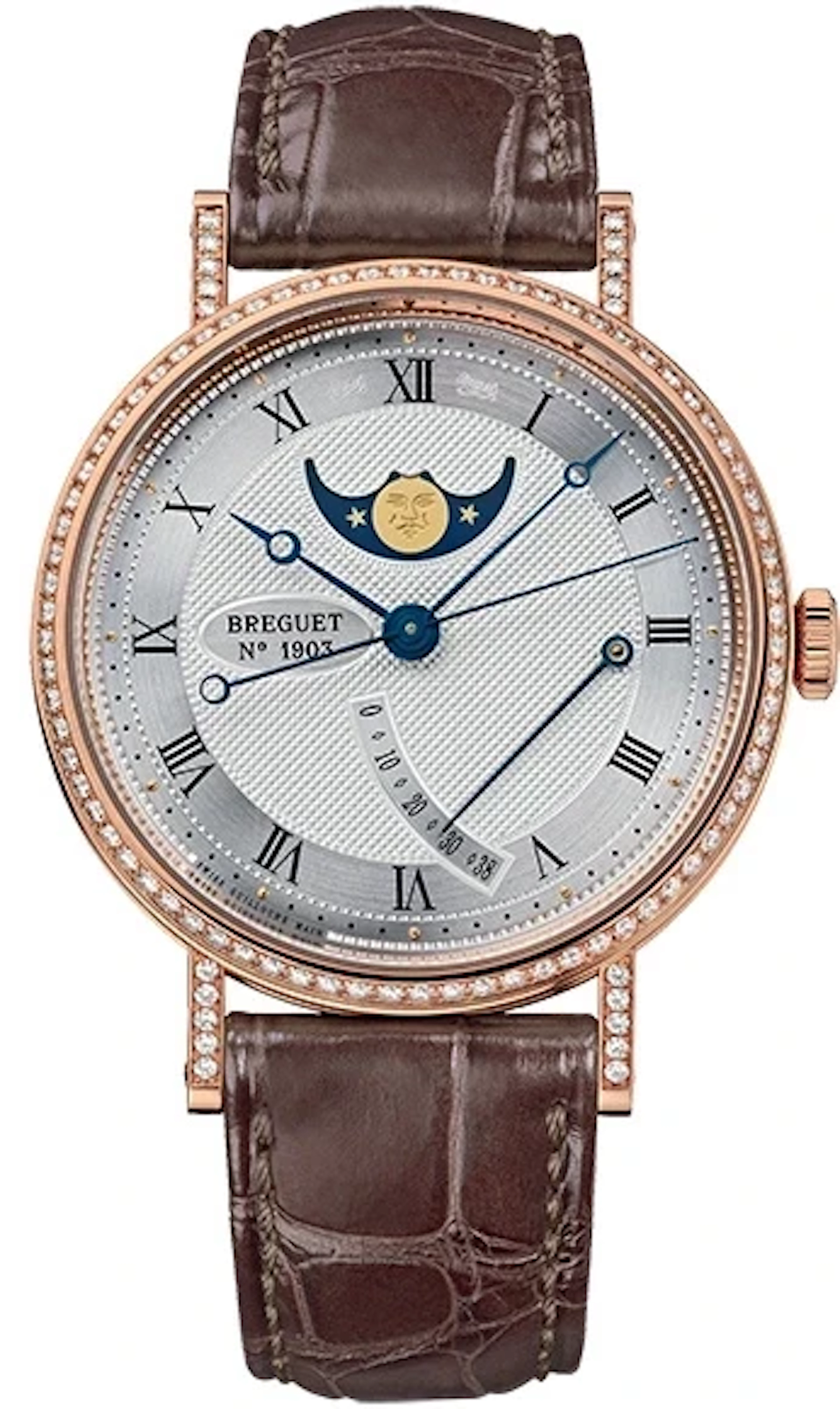 Breguet Classique Moon Phase 18k Rose Gold & Diamonds Men's Watch