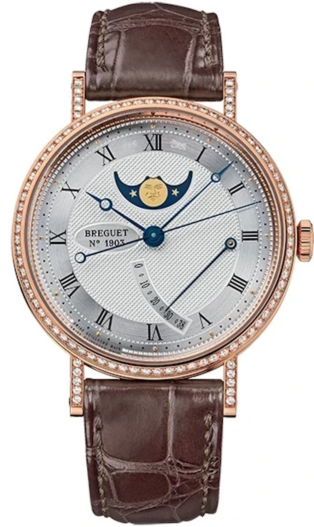 Breguet Classique Moon Phase 18k Rose Gold & Diamonds Men's Watch