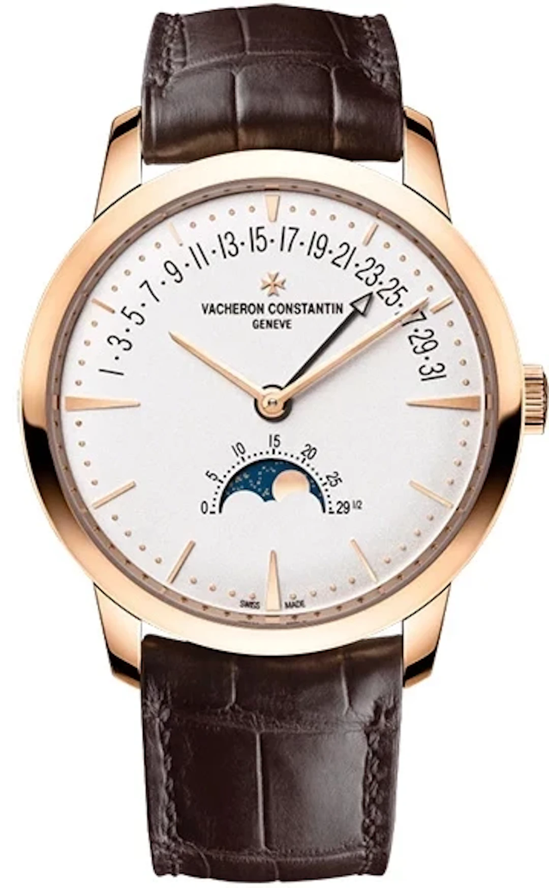 Vacheron Constantin Patrimony Moonphase Retrograde 18K Rose Gold Men's Watch