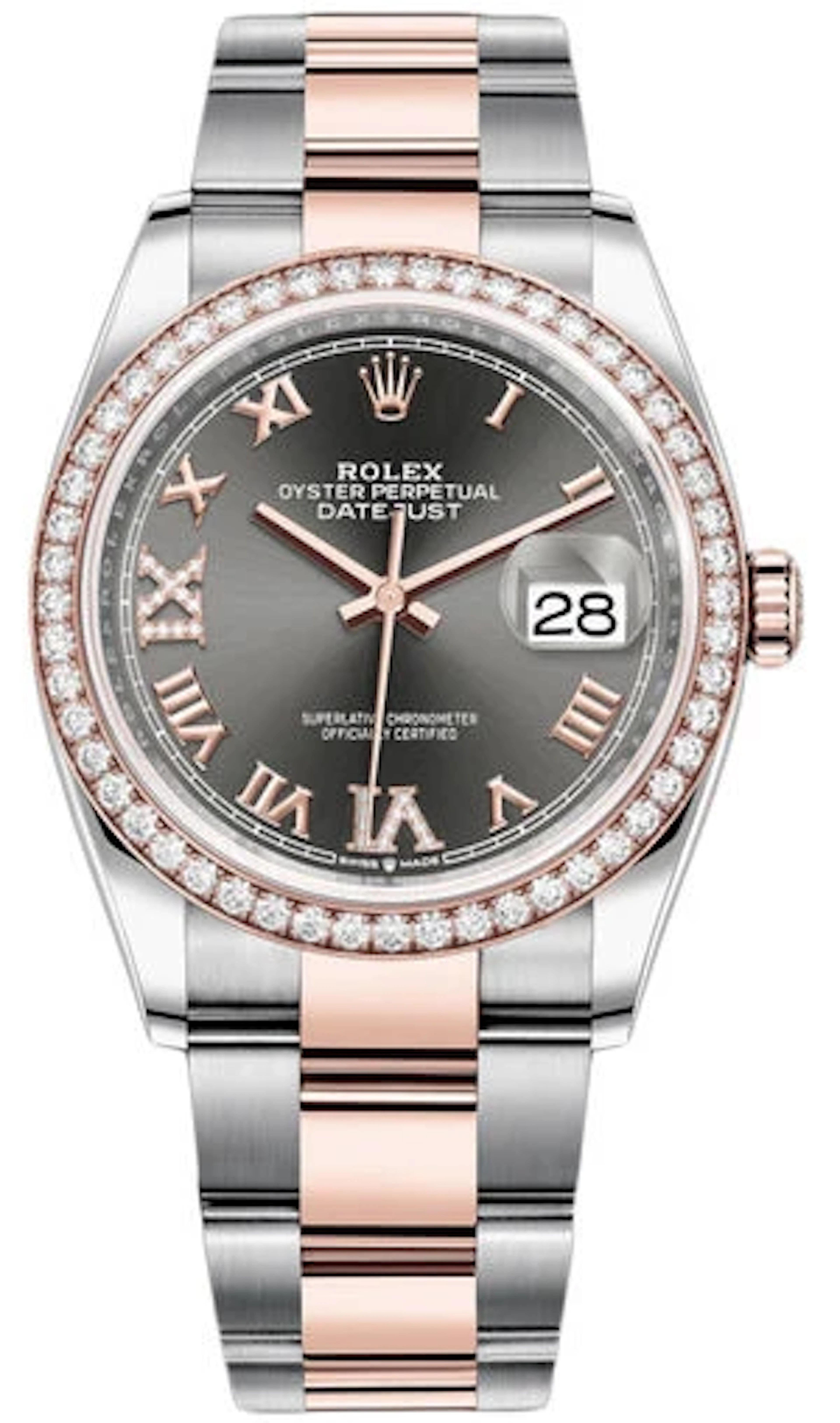 Rolex Datejust Oystersteel Stainless steel & 18K Rose Gold & Diamonds