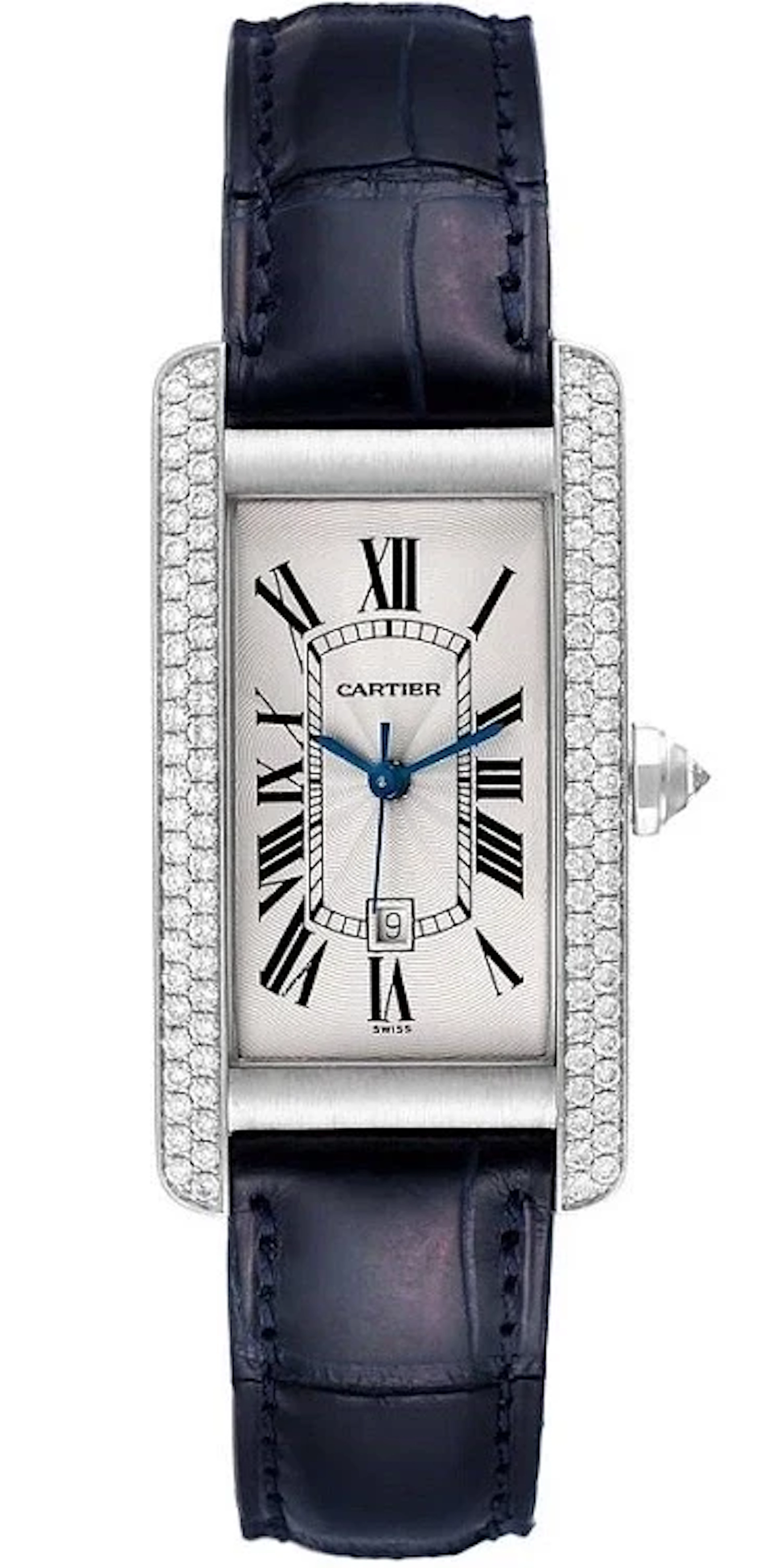 Cartier Tank 18K White Gold & Diamonds Lady's Watch