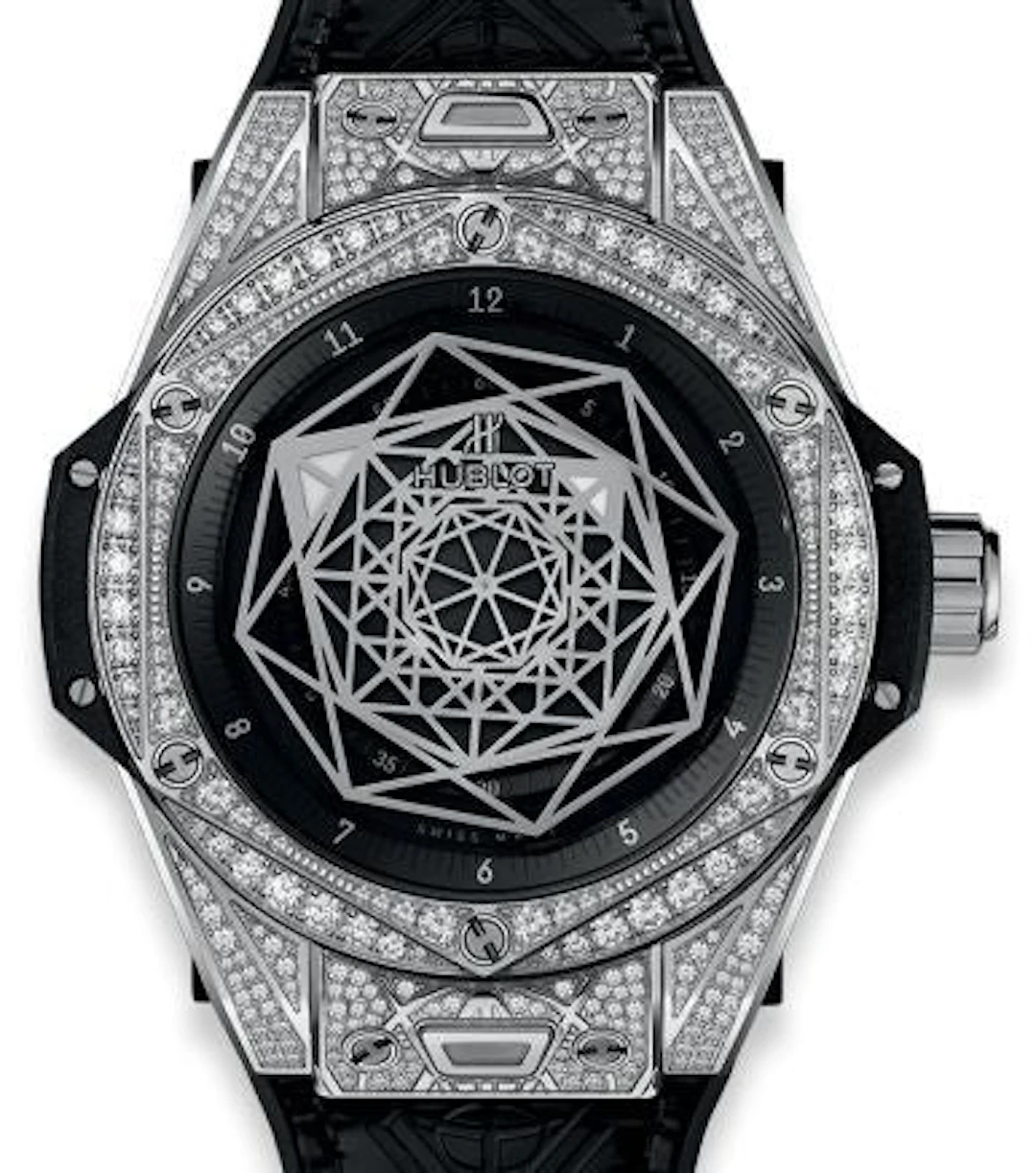Hublot Big Bang Sang Bleu Stainless steel & Diamonds Lady's Watch