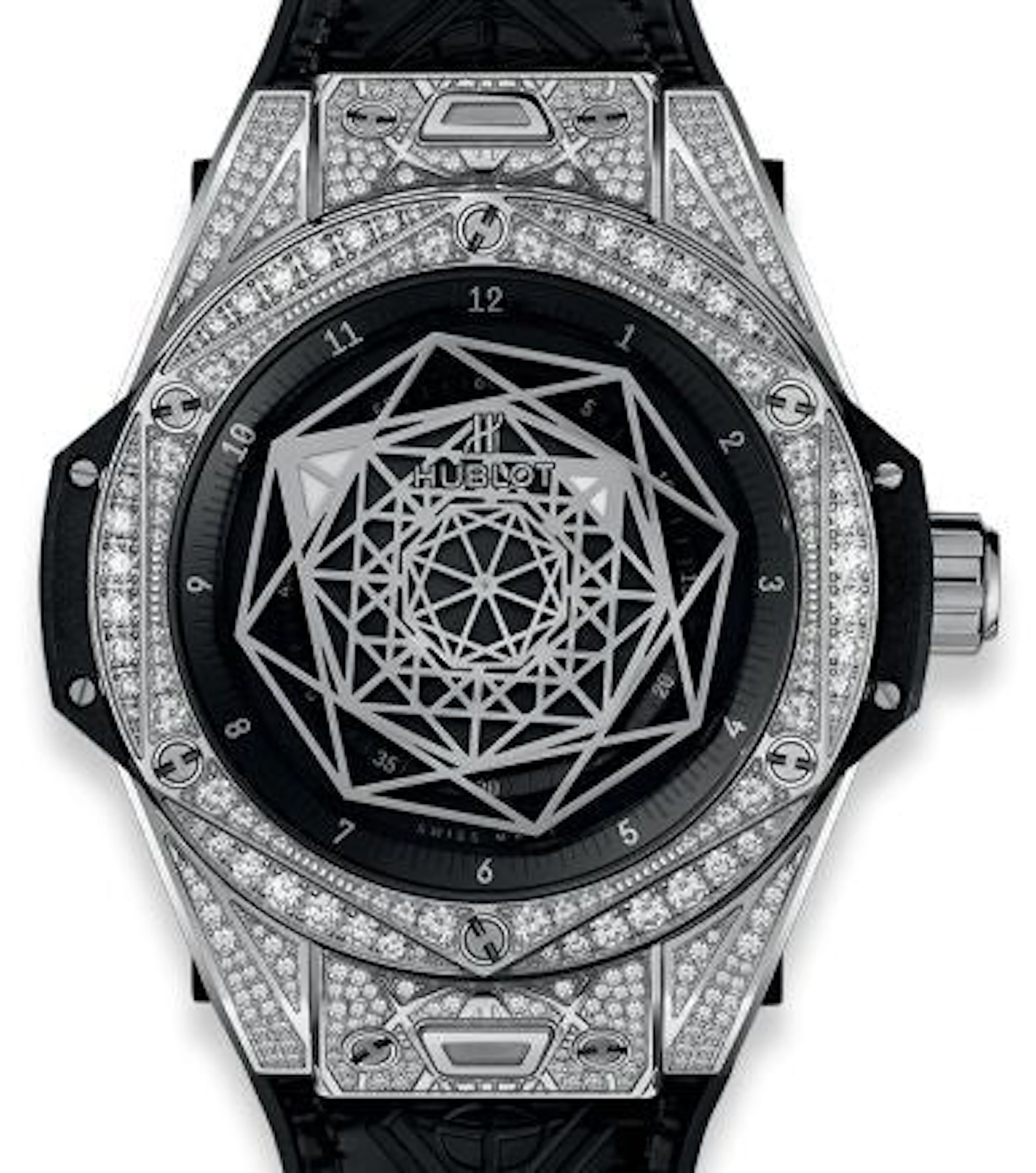 Hublot Big Bang Sang Bleu Stainless steel & Diamonds Lady's Watch