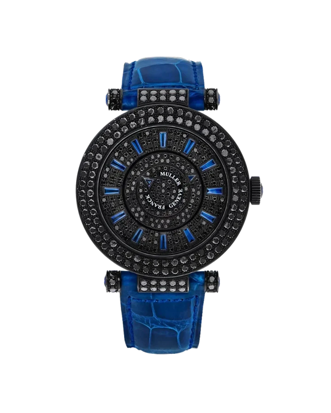 Franck Muller Ronde Double Mystery 18K White Gold PVD & Black Diamond