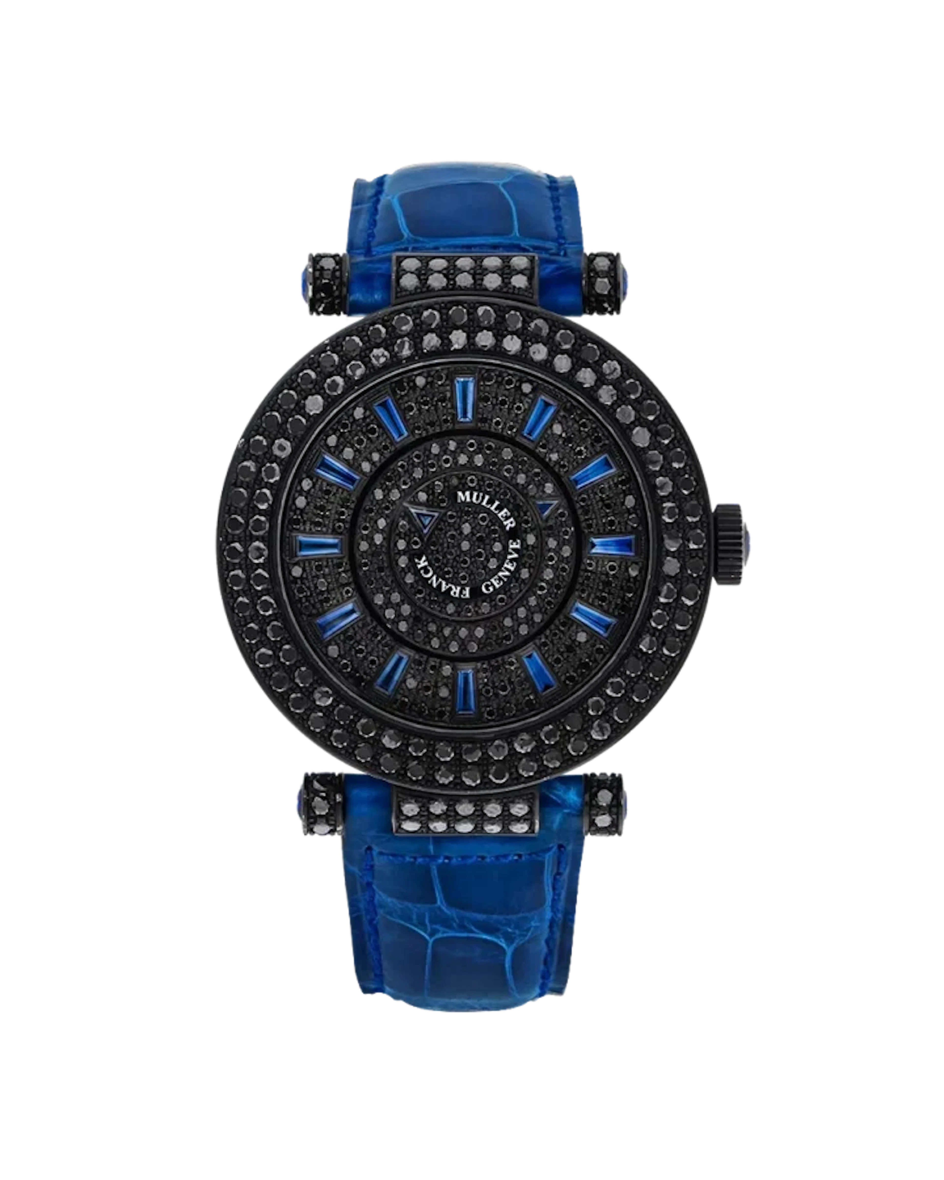 Franck Muller Ronde Double Mystery 18K White Gold PVD & Black Diamond