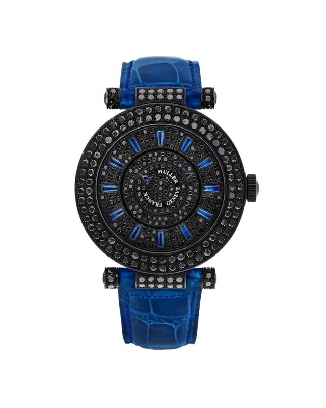 Franck Muller Ronde Double Mystery 18K White Gold PVD & Black Diamond