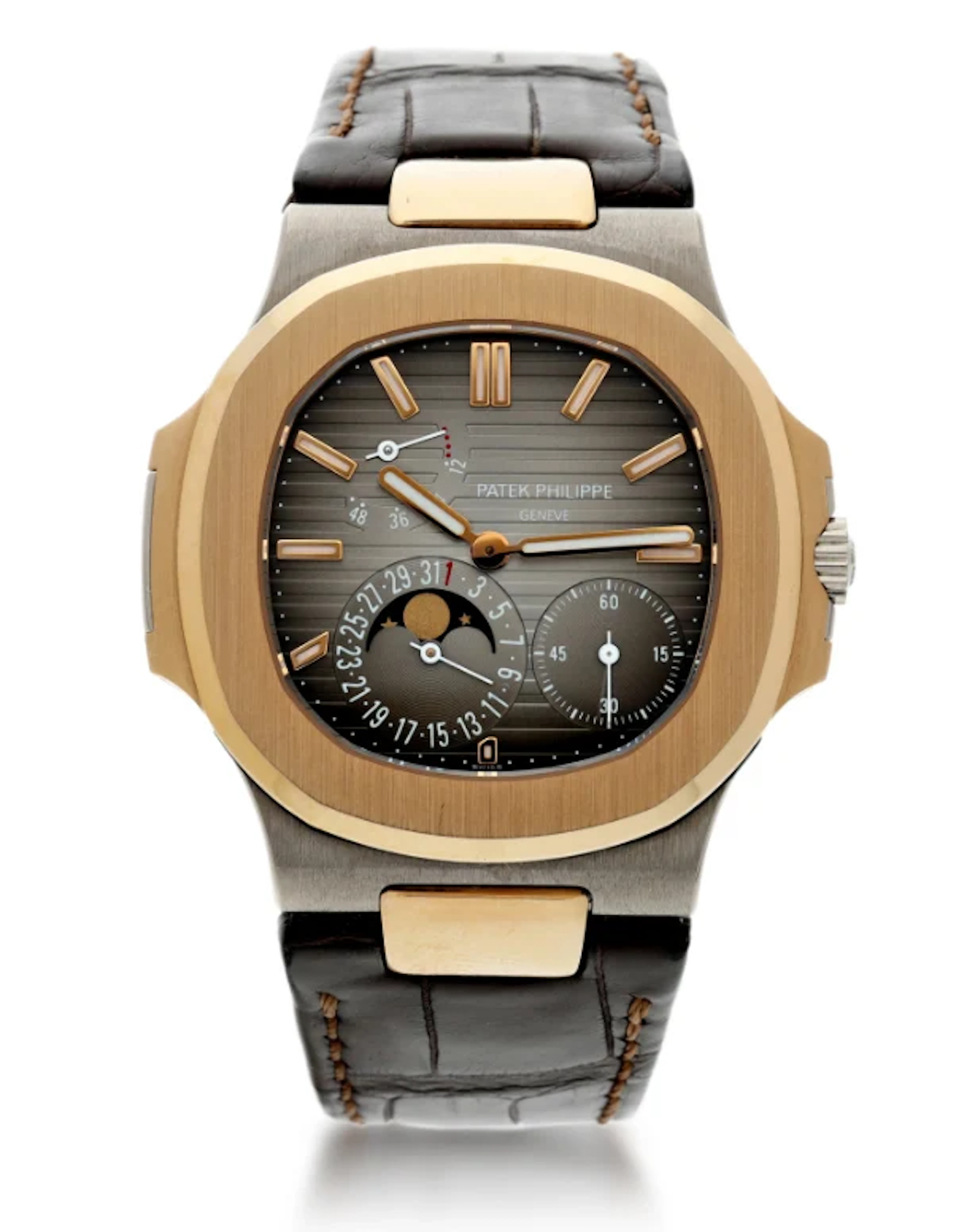 Patek Philippe Nautilus Power Reserve Moon Phase 18K White & Rose