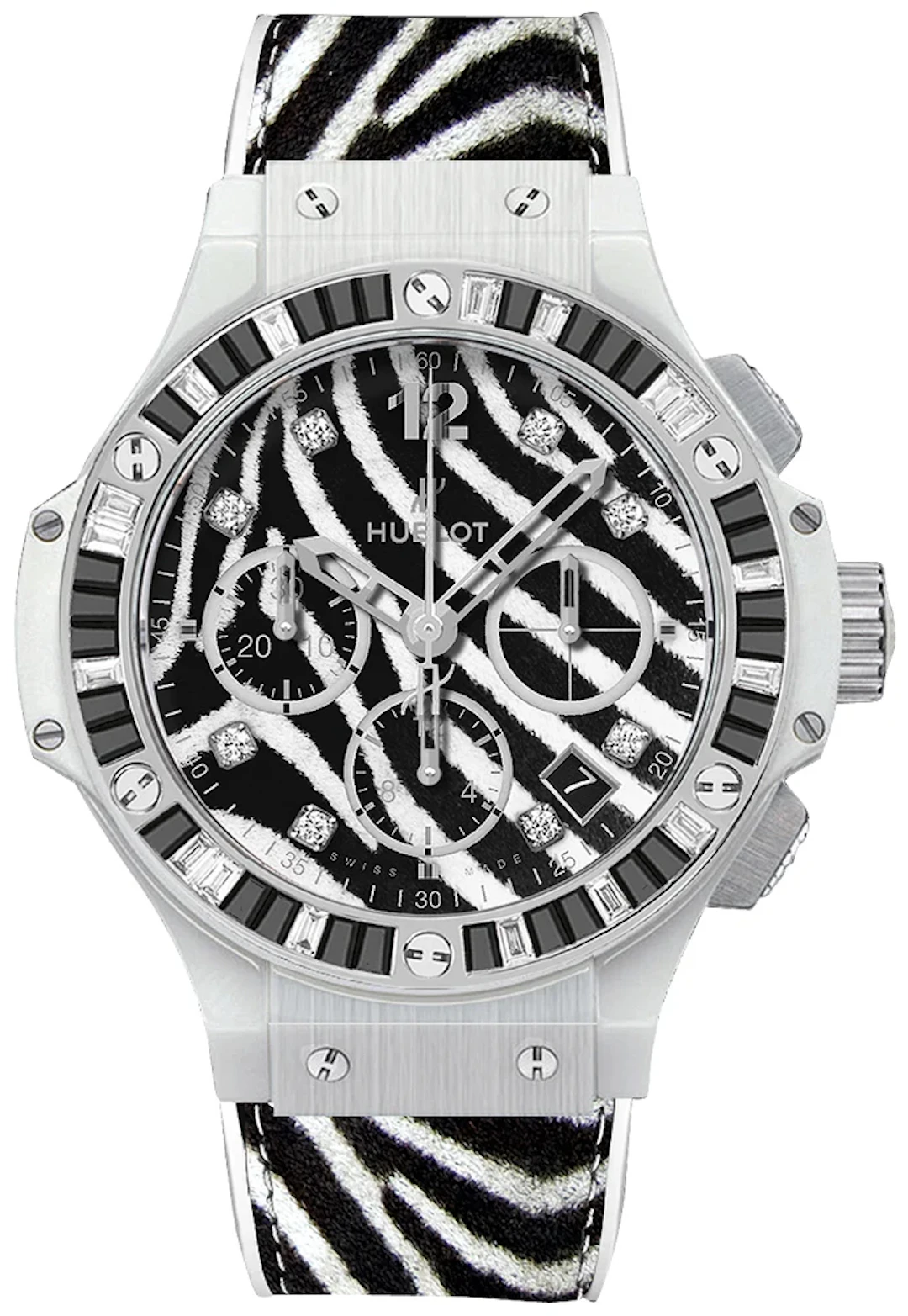 Hublot Big Bang Zebra Stainless Steel & Spinels & Topazes Ladies Watch