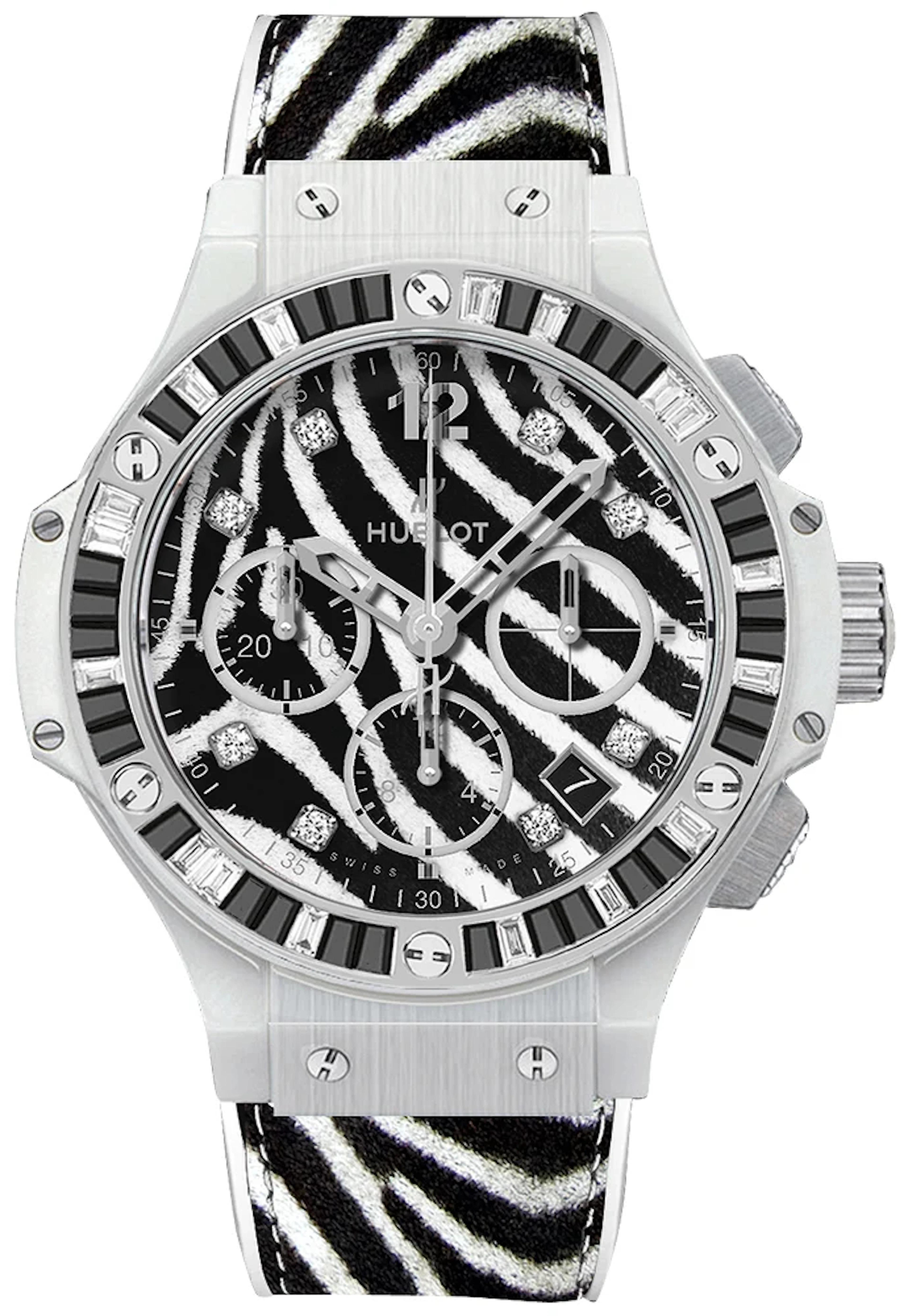 Hublot Big Bang Zebra Stainless Steel & Spinels & Topazes Ladies Watch