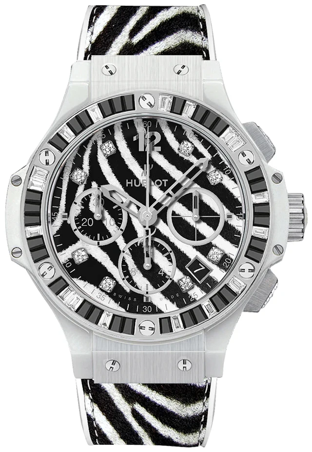 Hublot Big Bang Zebra Stainless Steel & Spinels & Topazes Ladies Watch