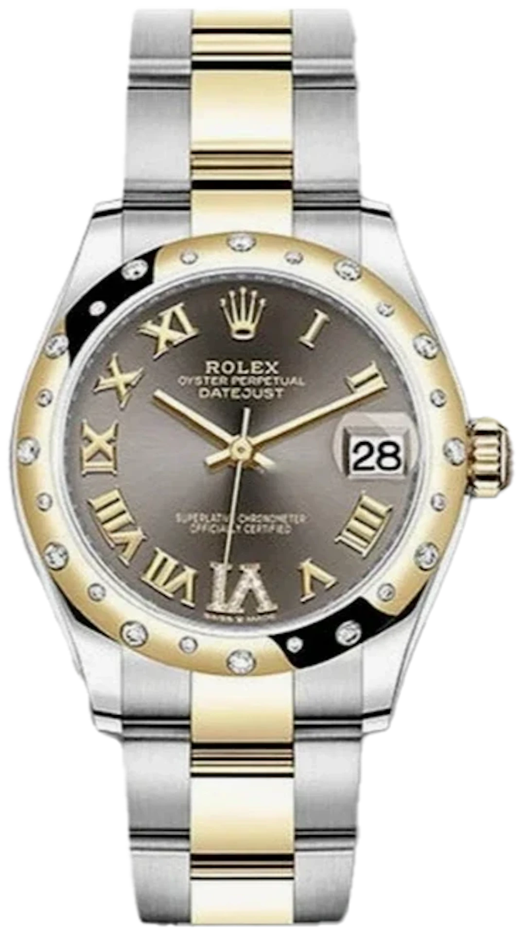 Rolex Datejust Stainless Steel & 18K Yellow Gold & Diamonds Lady's Watch