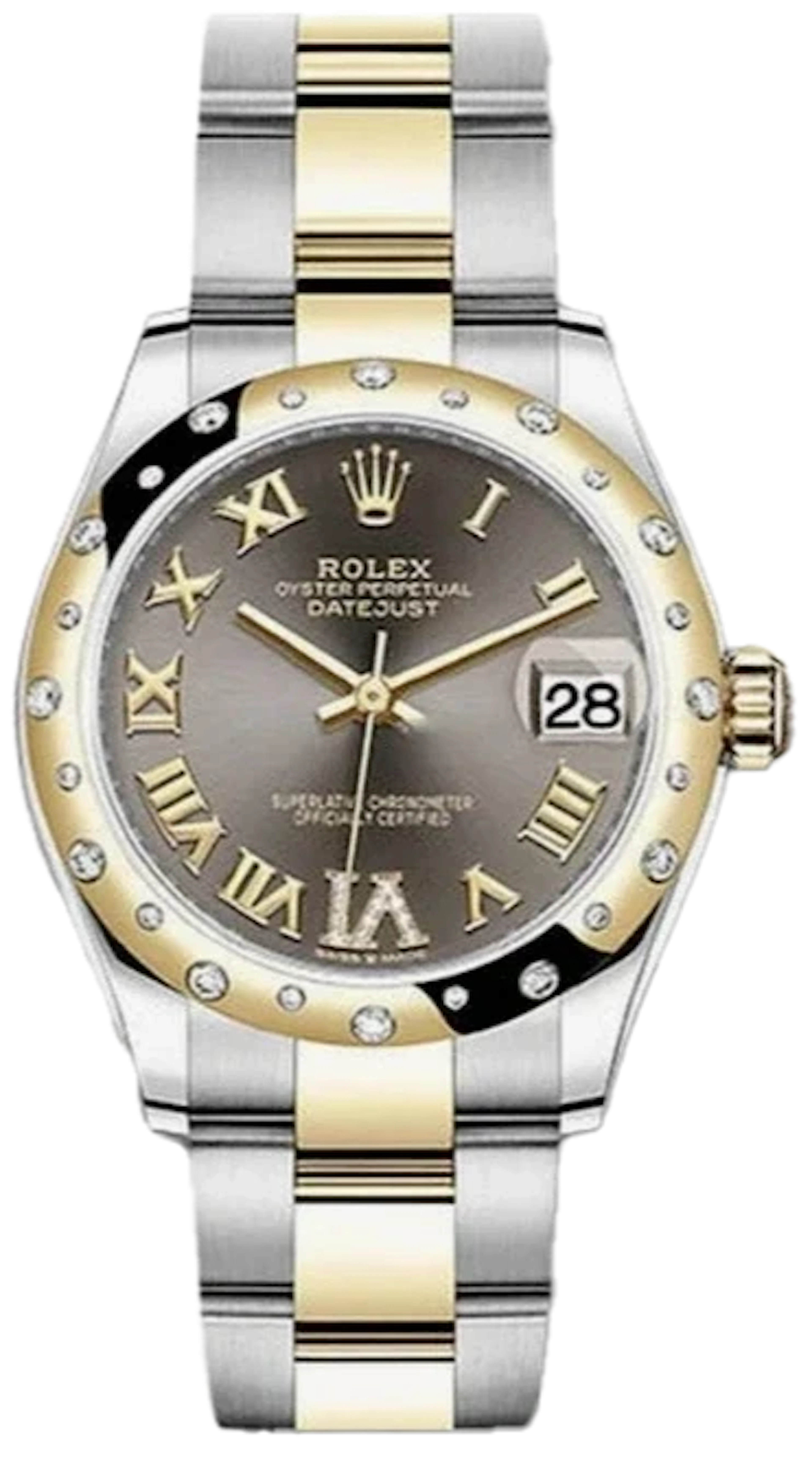 Rolex Datejust Stainless Steel & 18K Yellow Gold & Diamonds Lady's Watch