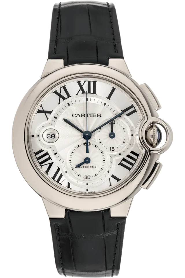 Cartier Ballon Bleu Chronograph 18K White Gold Men's Watch