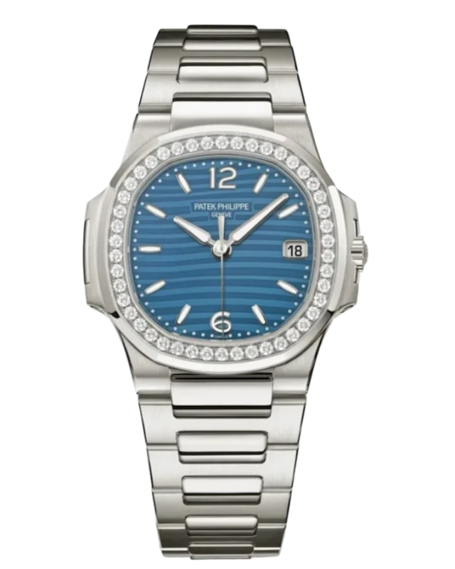 Patek Philippe Nautilus 32 mm 18K White Gold Diamond Bezel Women’s Watch